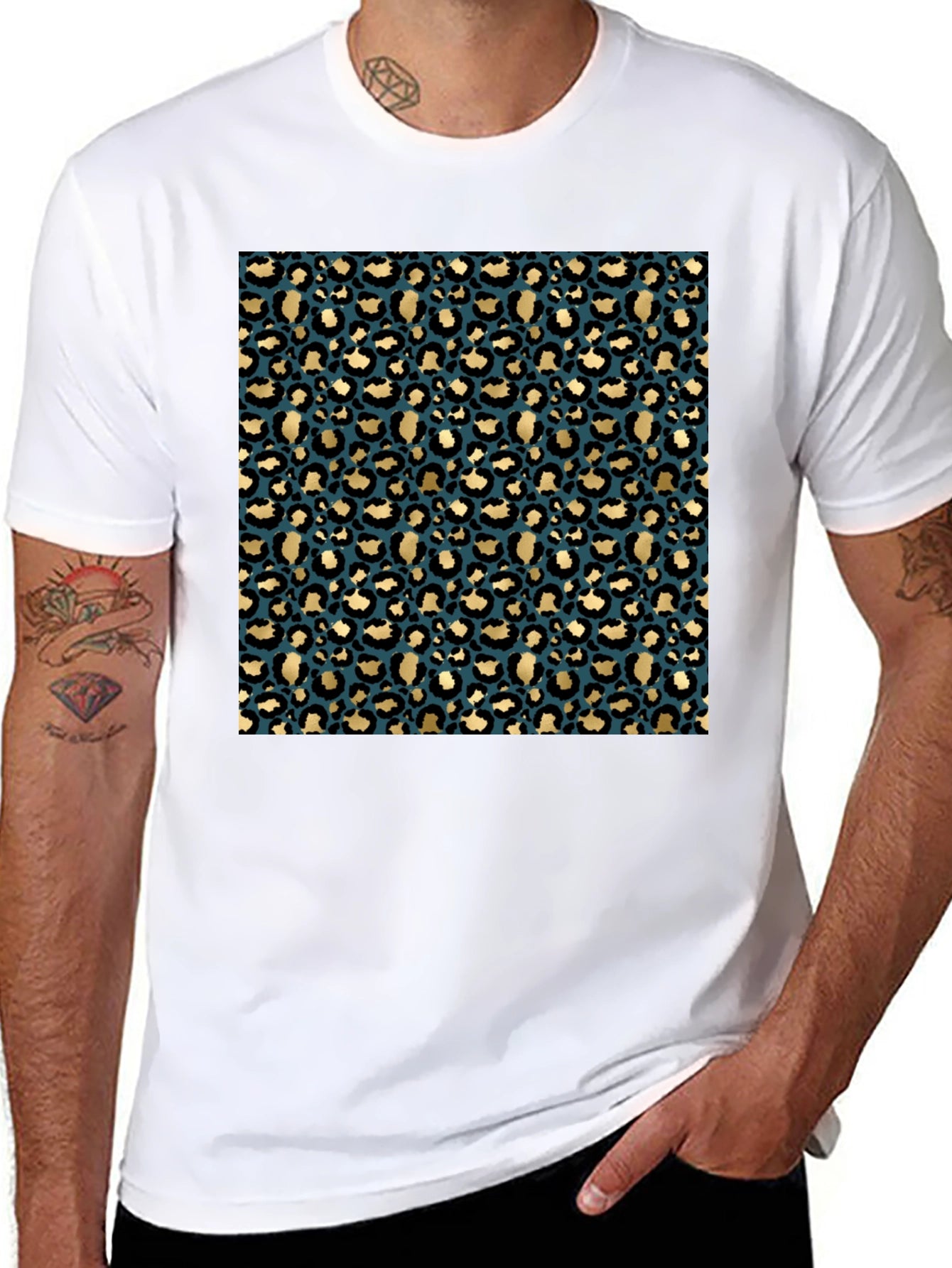 Leopard Print Crew Neck T-Shirt