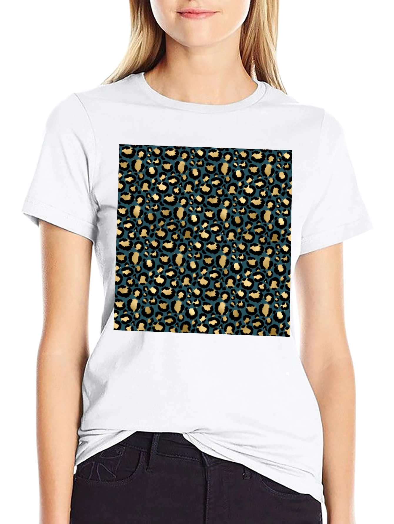 Leopard Print Crew Neck T-Shirt