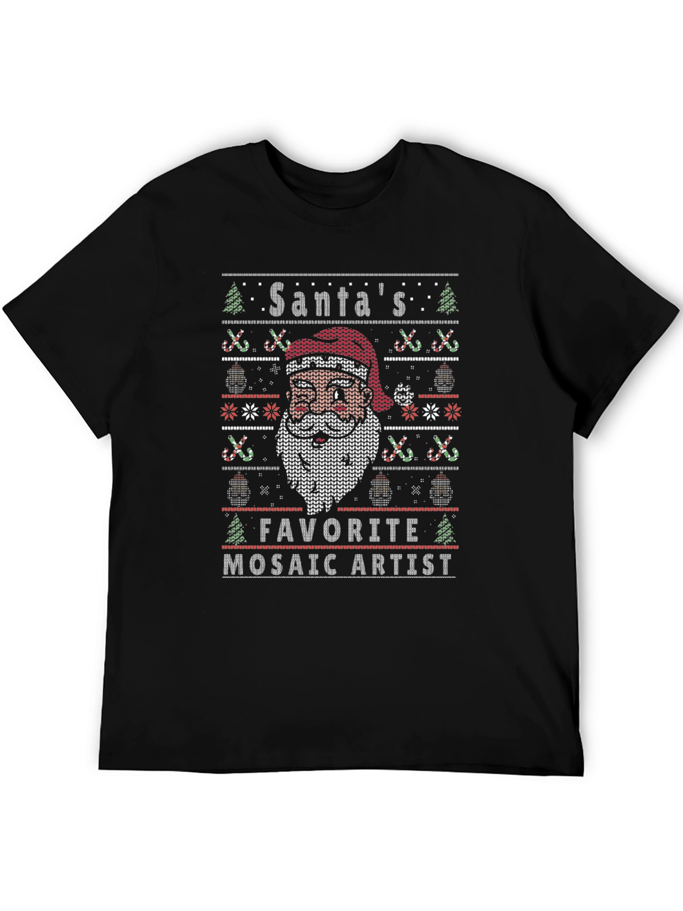 Santas Favorite Mosaic Artist Christmas T-Shirt