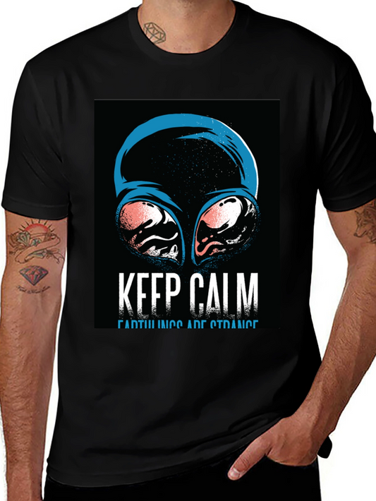 Keep Calm Earthlings Are Strange Graphic T-Shirt