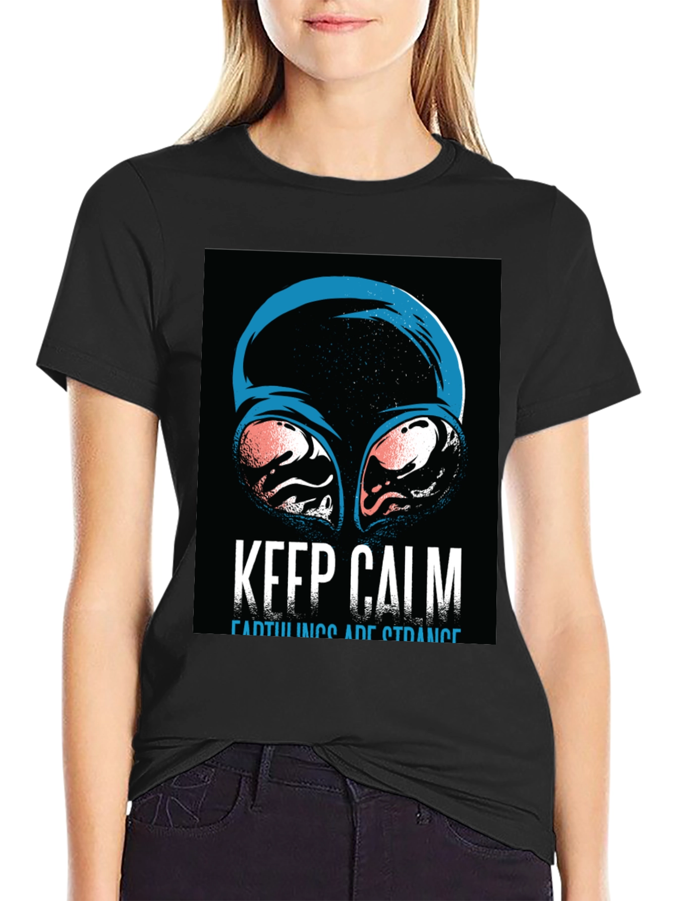 Keep Calm Earthlings Are Strange Graphic T-Shirt