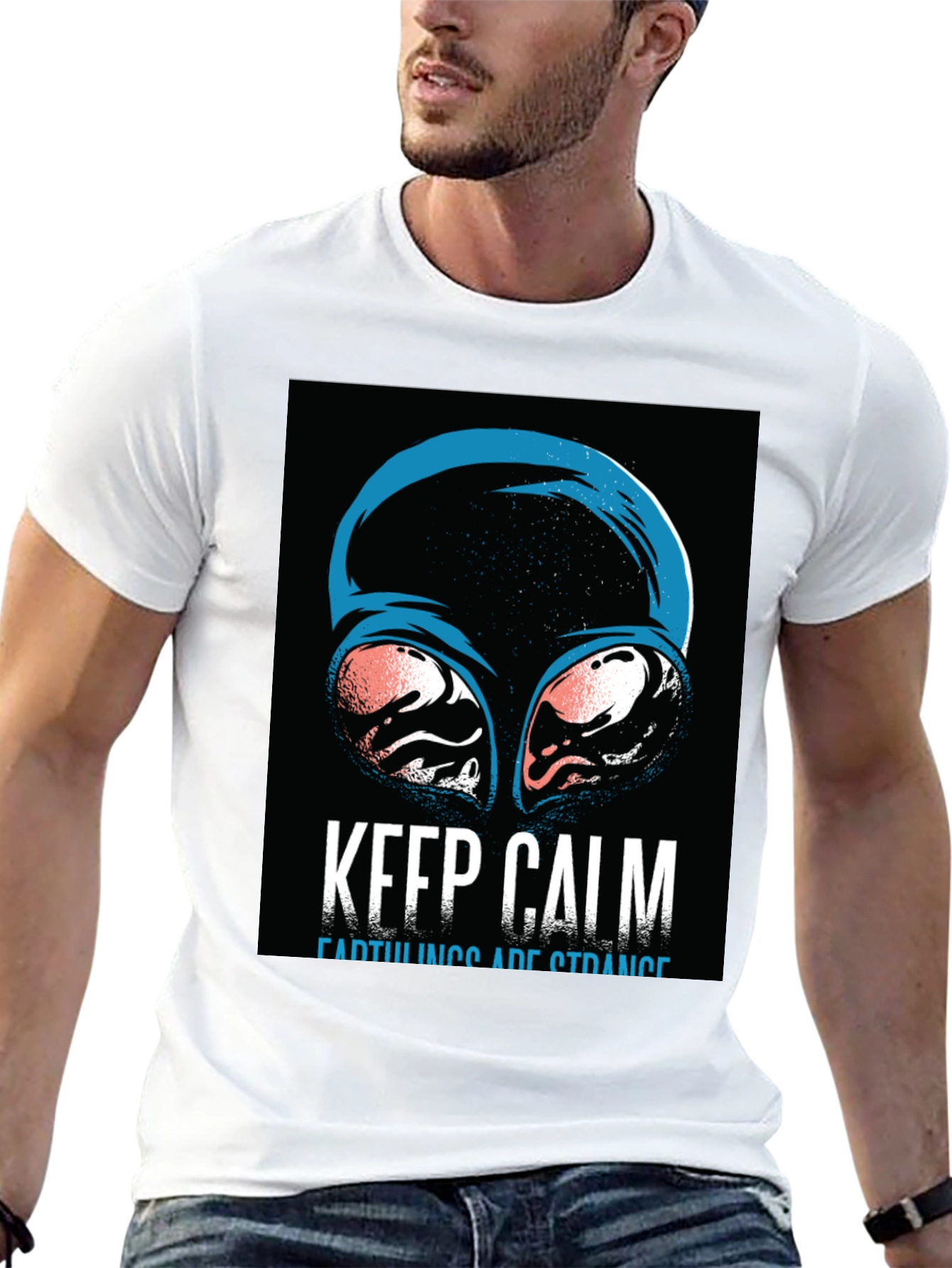 Keep Calm Earthlings Are Strange Graphic T-Shirt