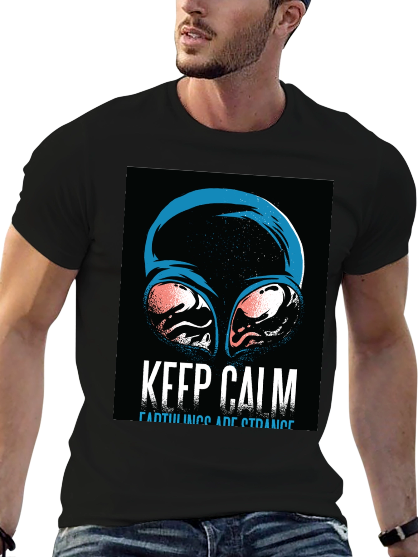 Keep Calm Earthlings Are Strange Graphic T-Shirt
