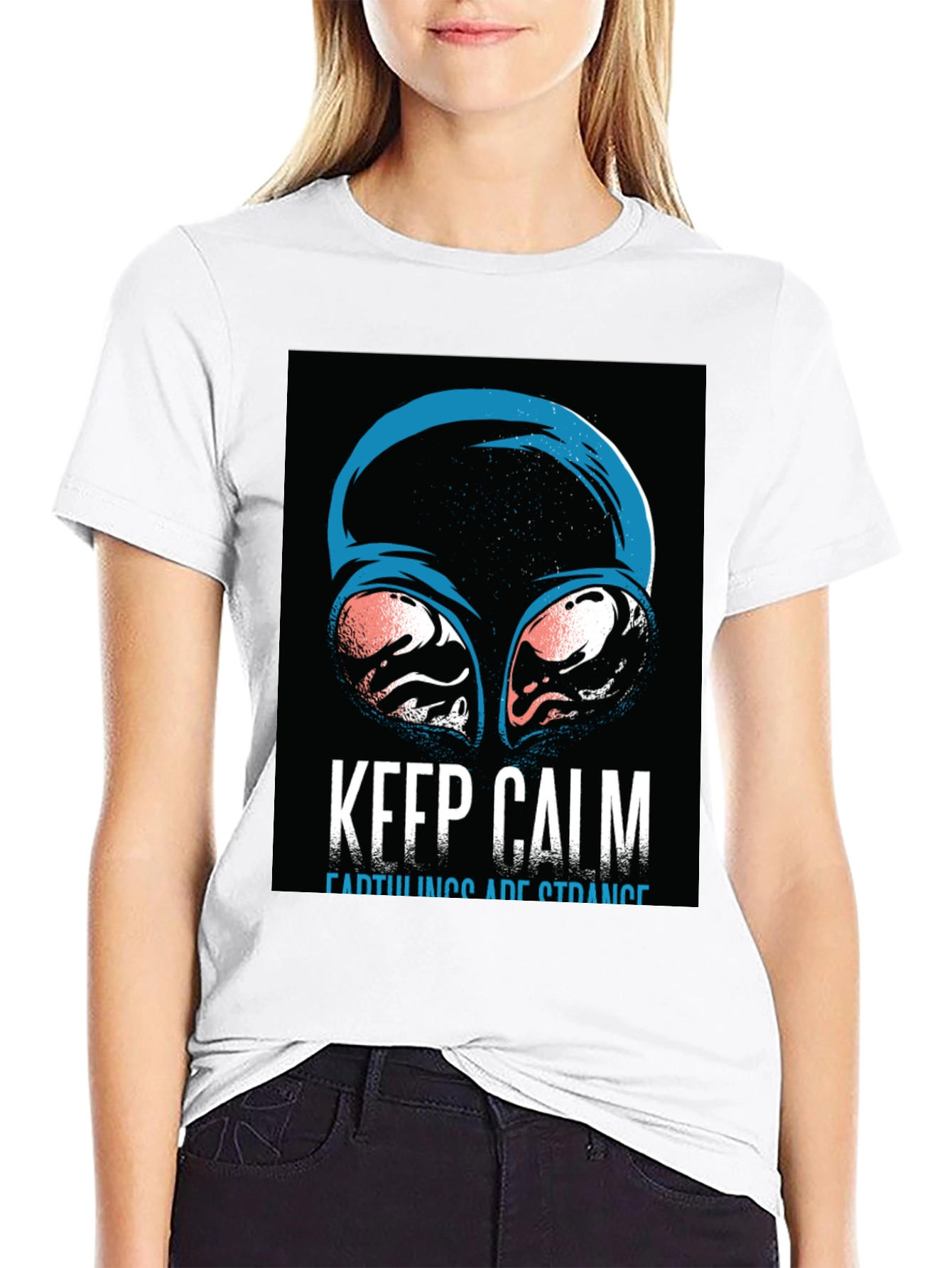 Keep Calm Earthlings Are Strange Graphic T-Shirt