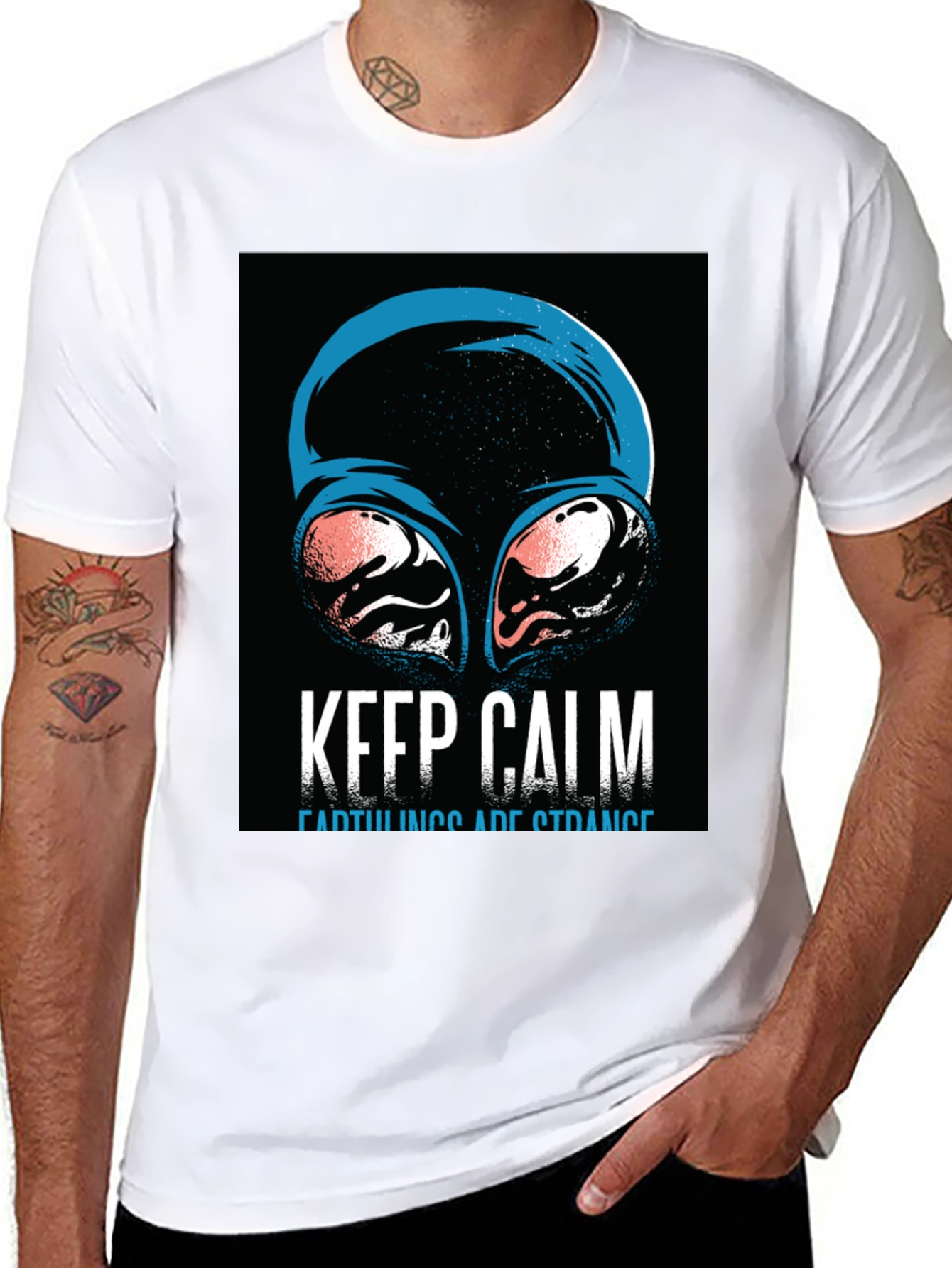 Keep Calm Earthlings Are Strange Graphic T-Shirt