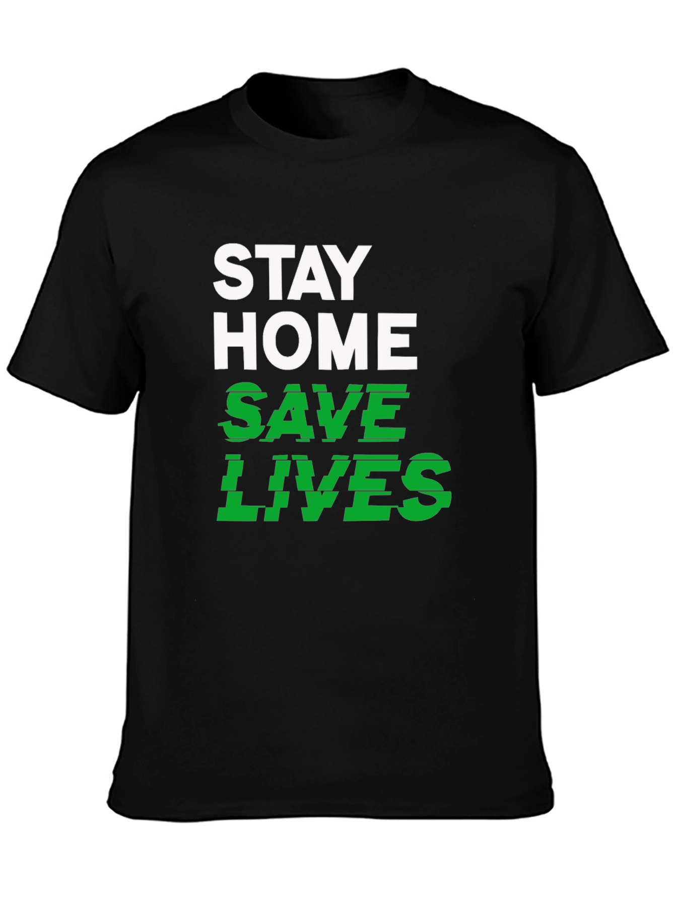 Stay Home Save Lives Graphic Tee - Black