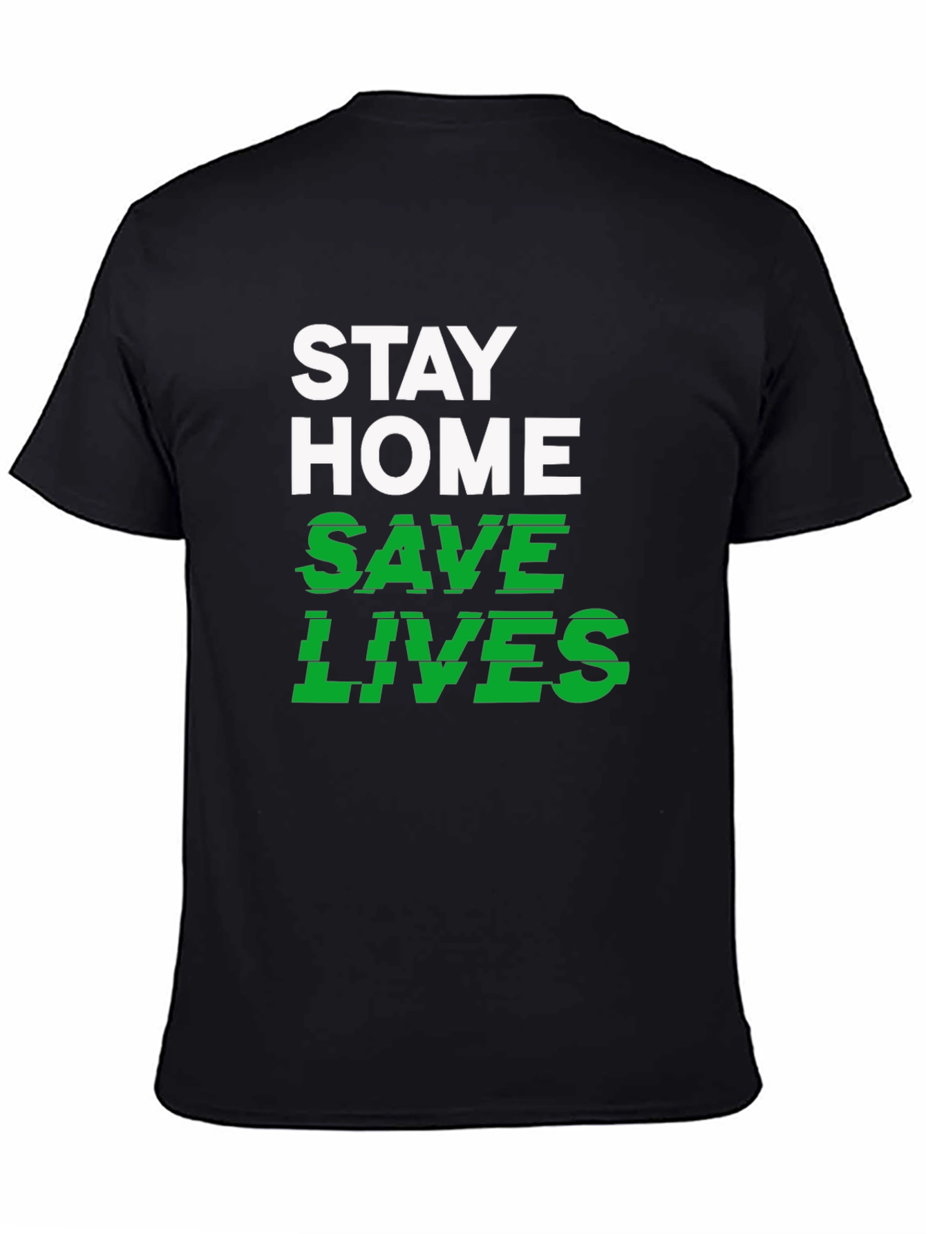 Stay Home Save Lives Graphic Tee - Black