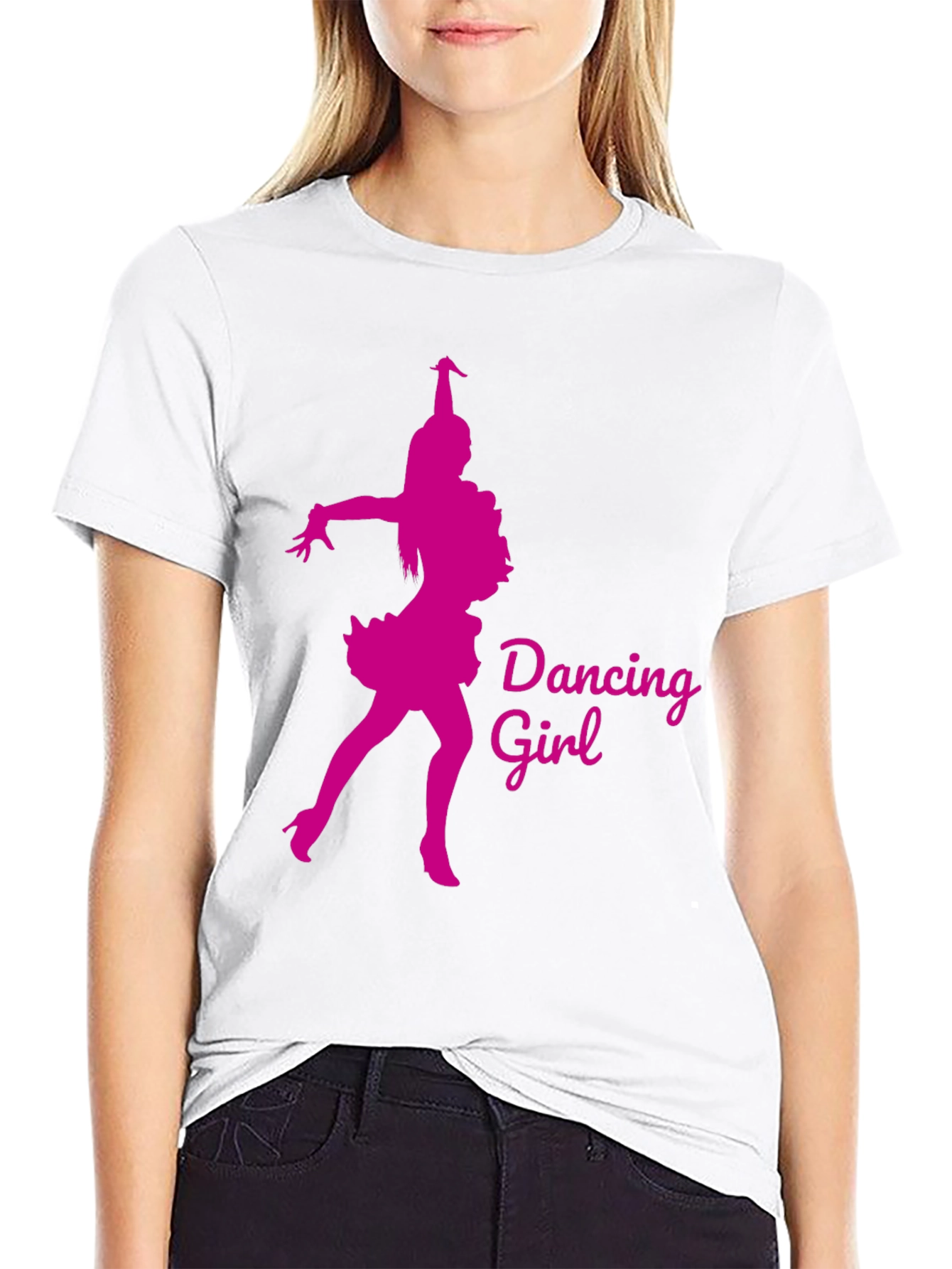 Dancing Girl Graphic Tee - Black