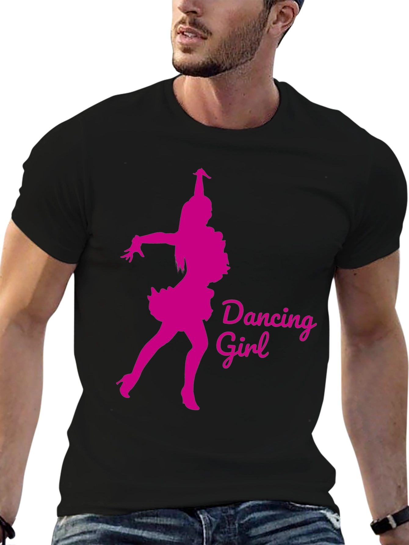Dancing Girl Graphic Tee - Black