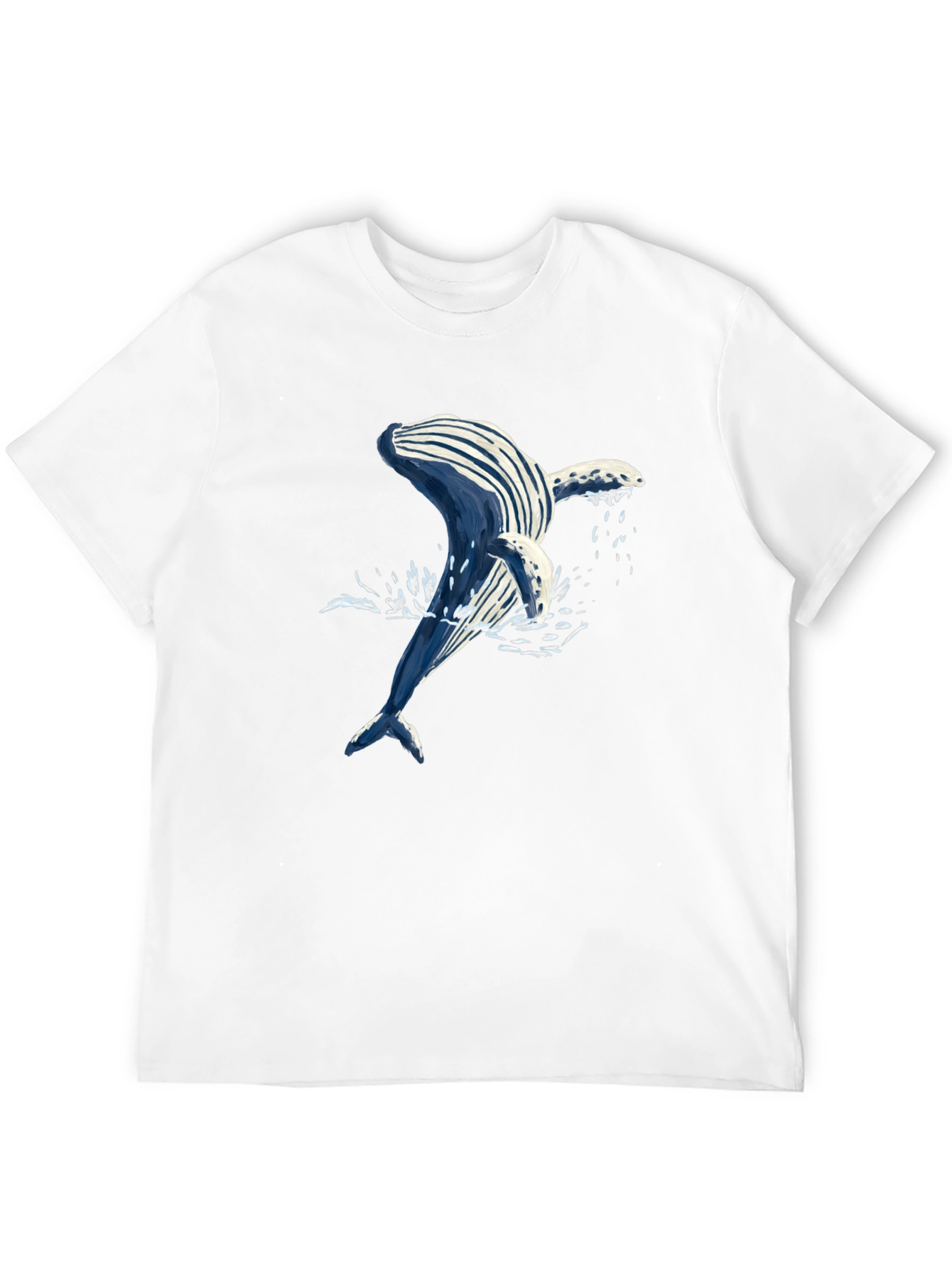 Whale Graphic Tee - Black Cotton T-Shirt
