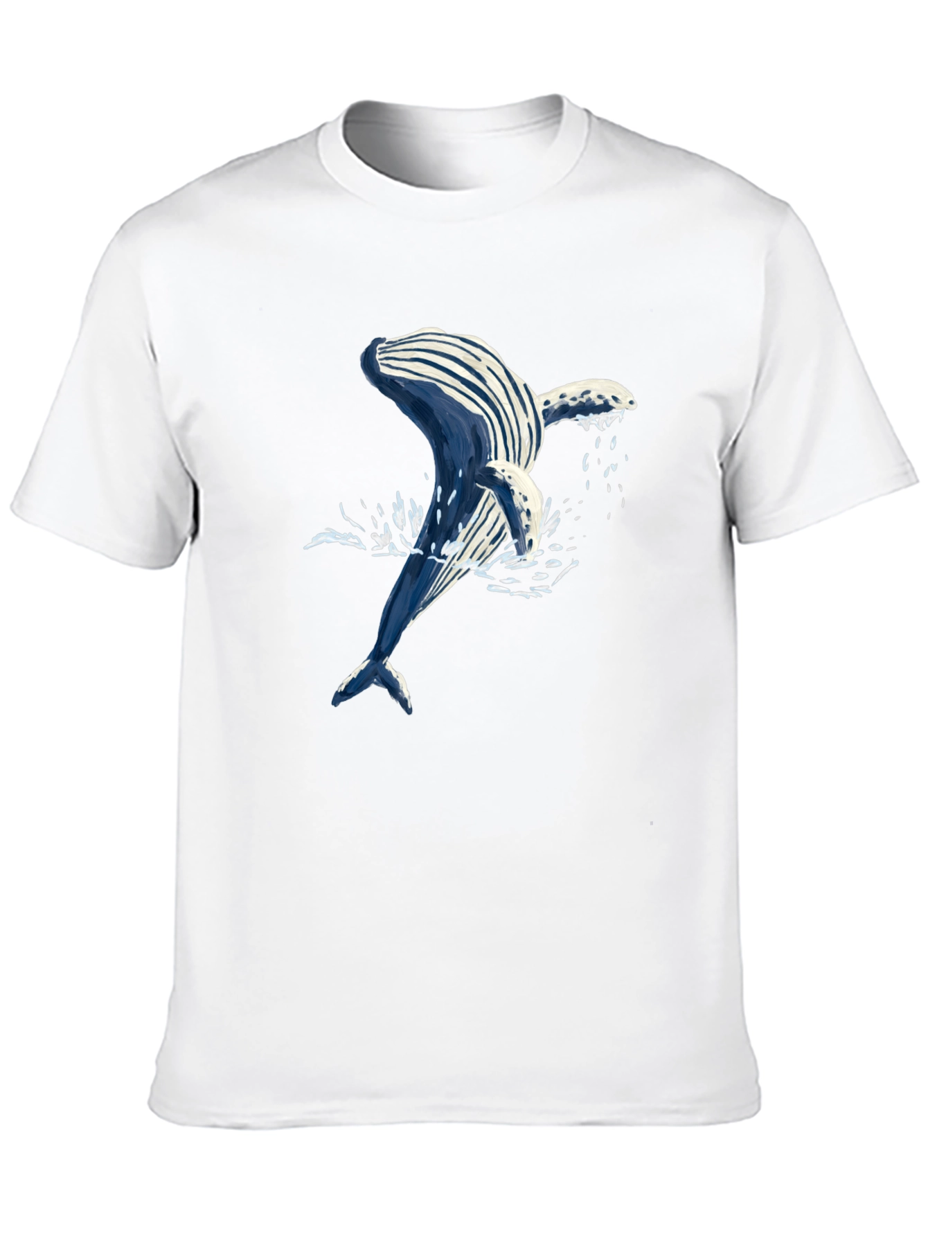 Whale Graphic Tee - Black Cotton T-Shirt