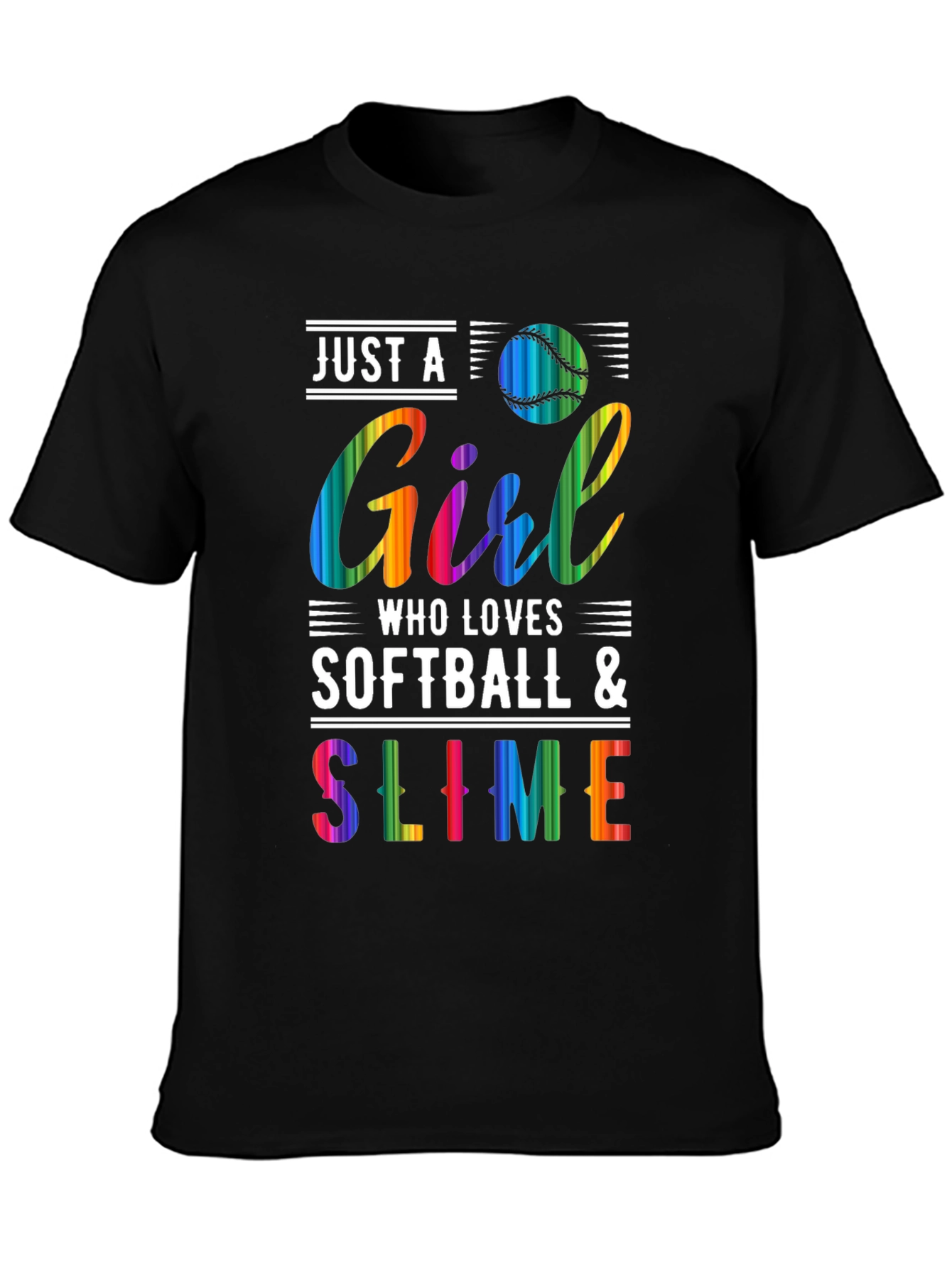 Girl Loves Softball & Slime Graphic Tee