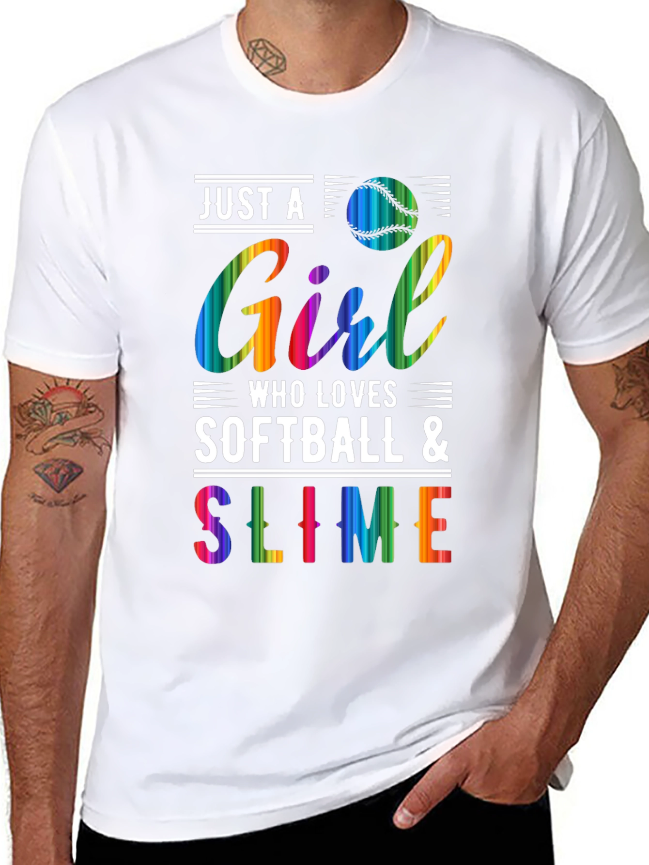 Girl Loves Softball & Slime Graphic Tee