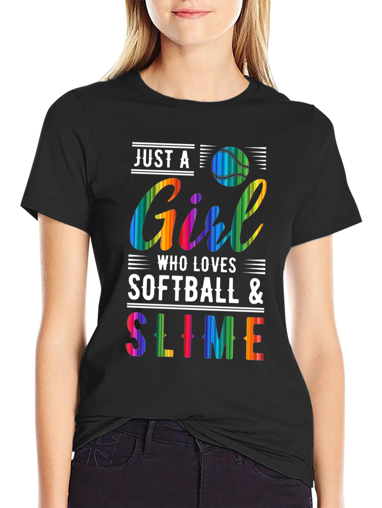 Girl Loves Softball & Slime Graphic Tee