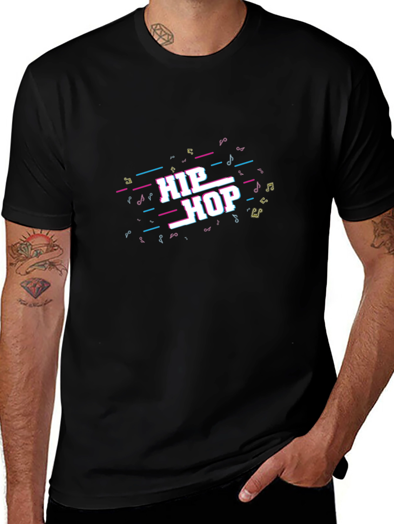 Hip Hop Music Graphic Black Tee