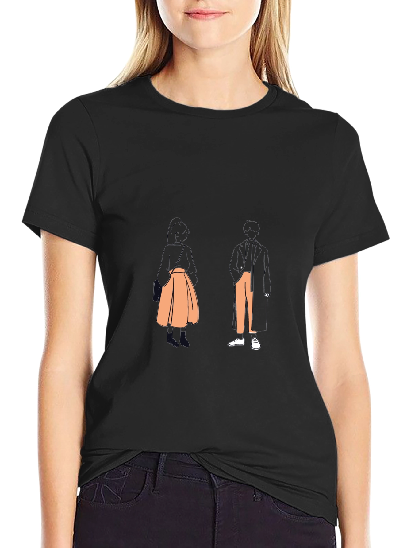 Stylish Black T-Shirt with Abstract Graphic