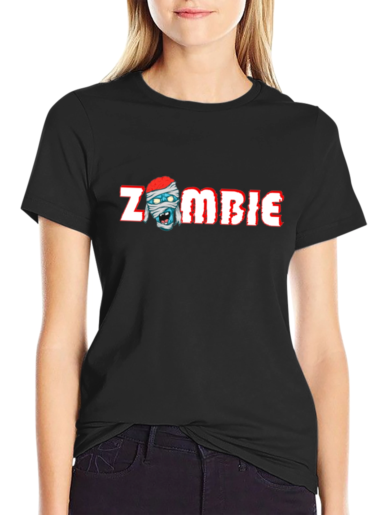 Zombie Mummy Graphic Black T-Shirt