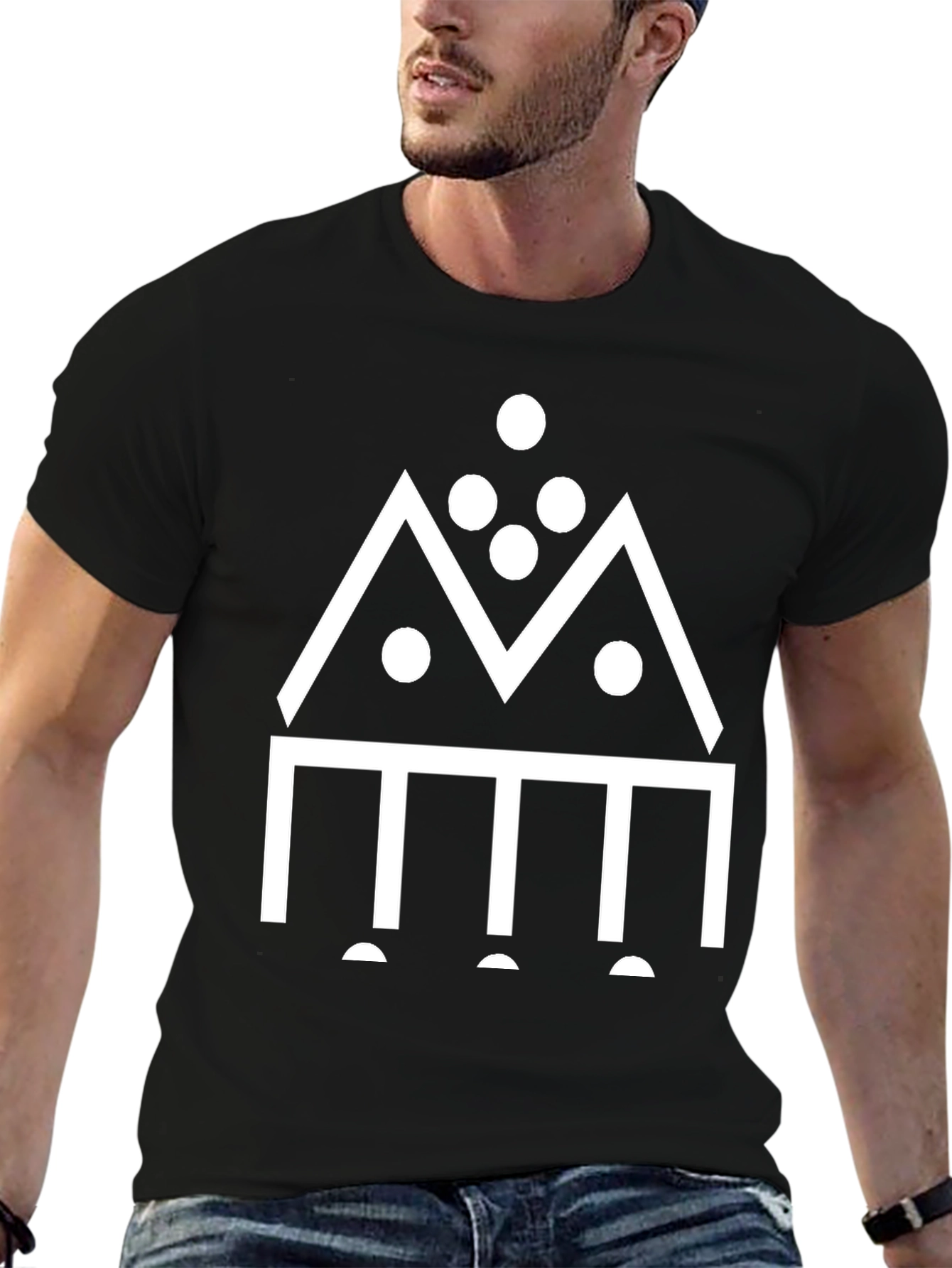 Geometric Symbol Black T-Shirt