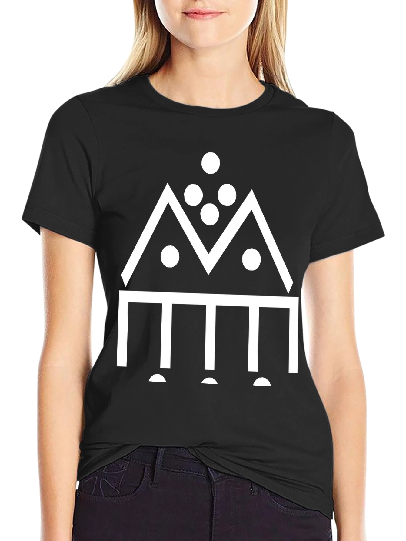 Geometric Symbol Black T-Shirt