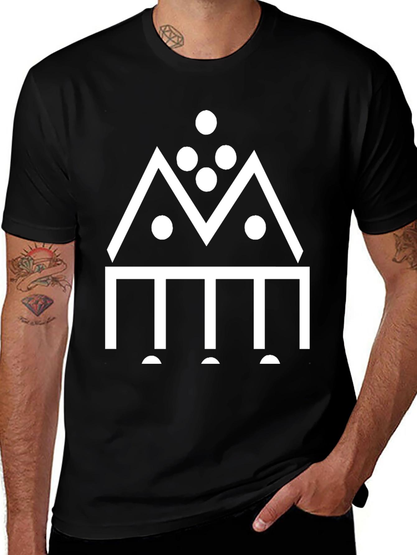 Geometric Symbol Black T-Shirt