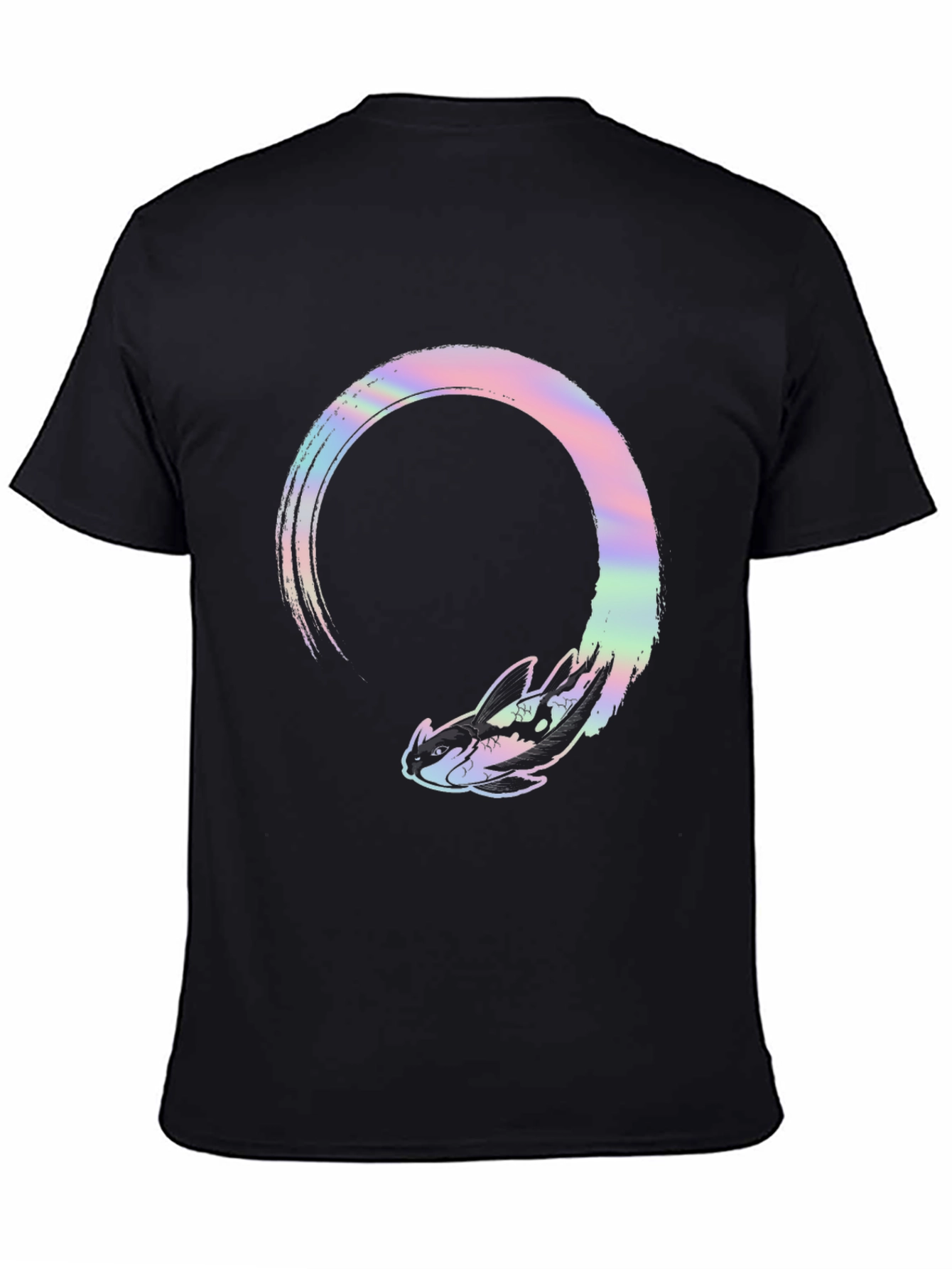 Abstract Dragon Graphic Tee - Black
