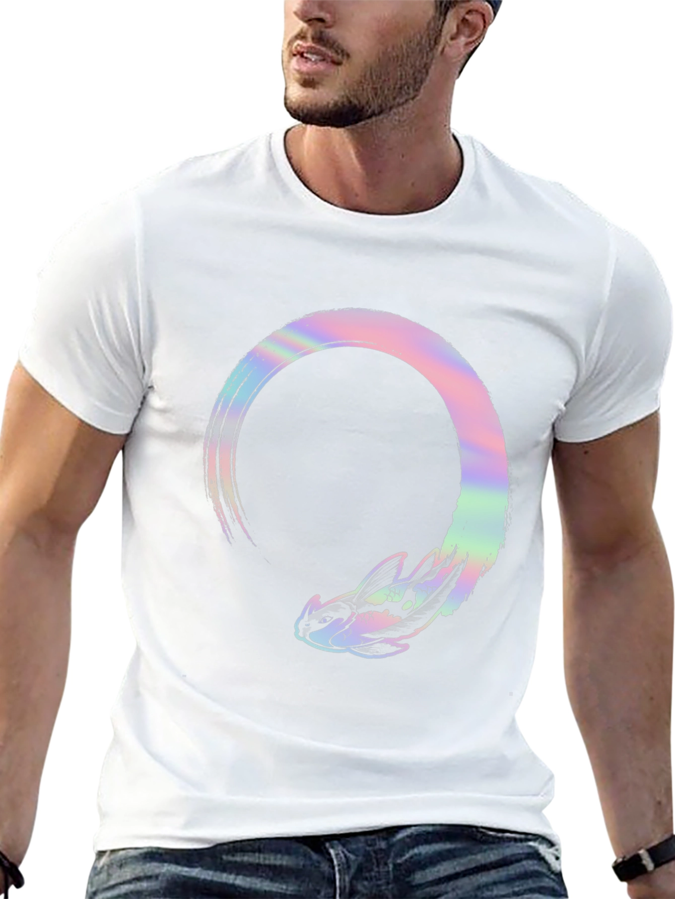 Abstract Dragon Graphic Tee - Black