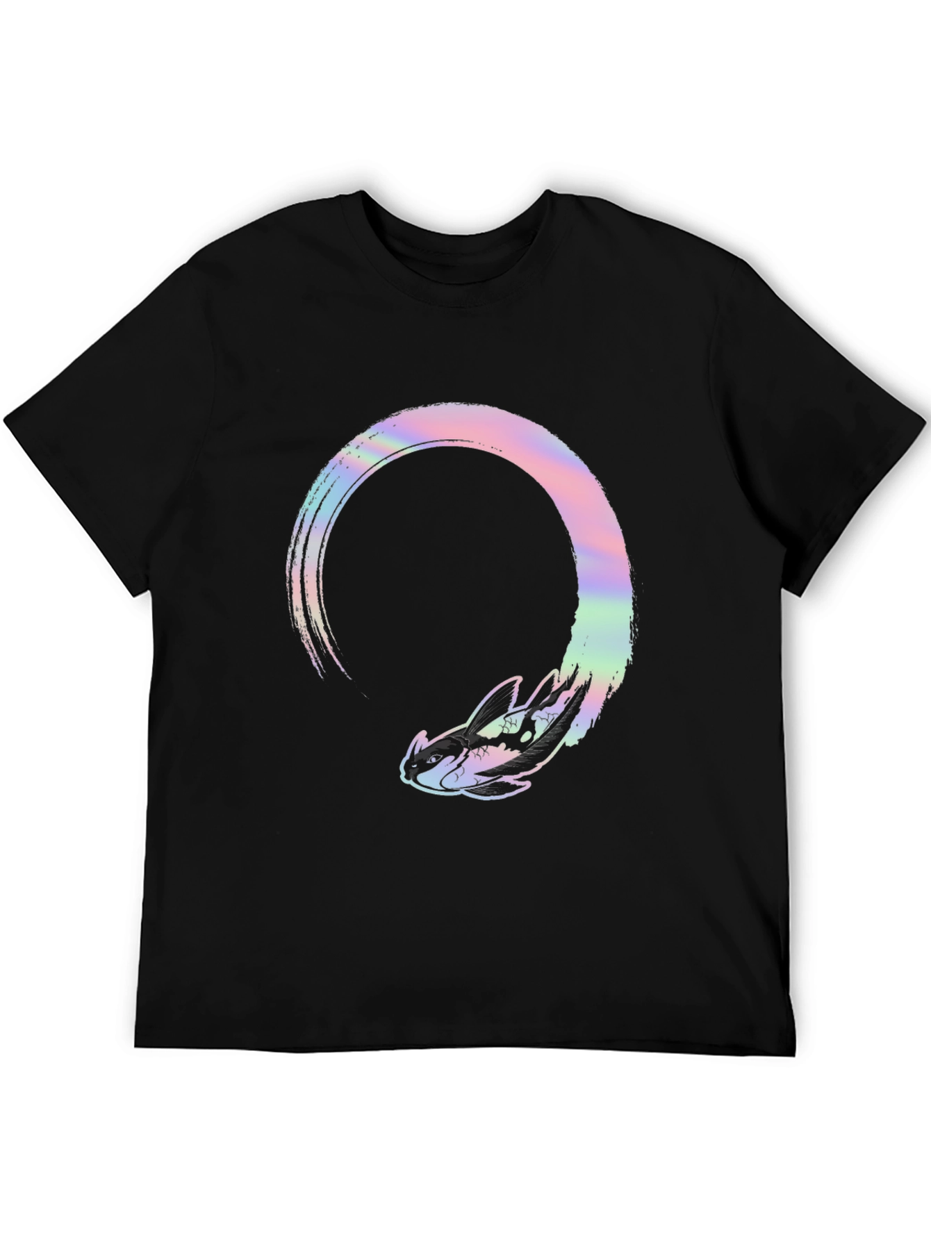 Abstract Dragon Graphic Tee - Black