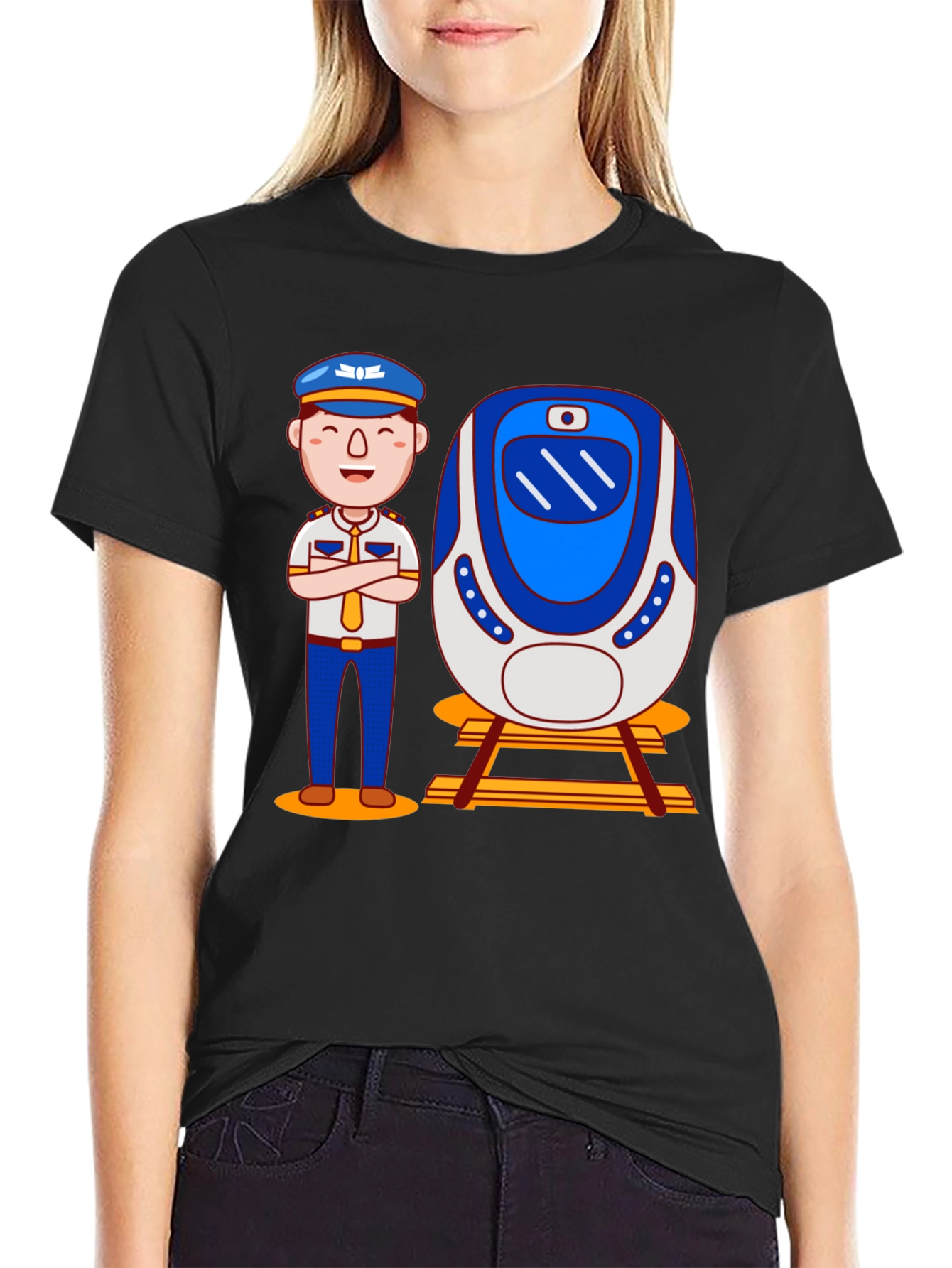 Train Conductor Graphic T-Shirt