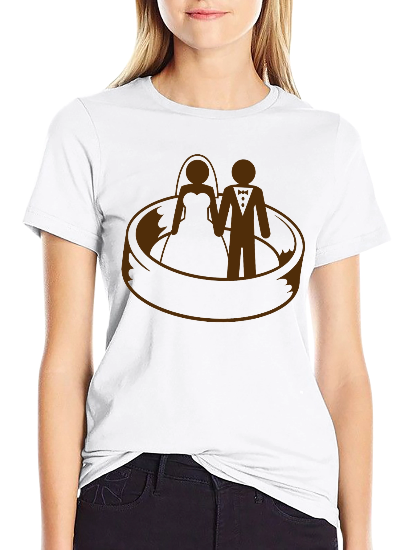 Wedding Ring T-Shirt - Bride and Groom Graphic Tee