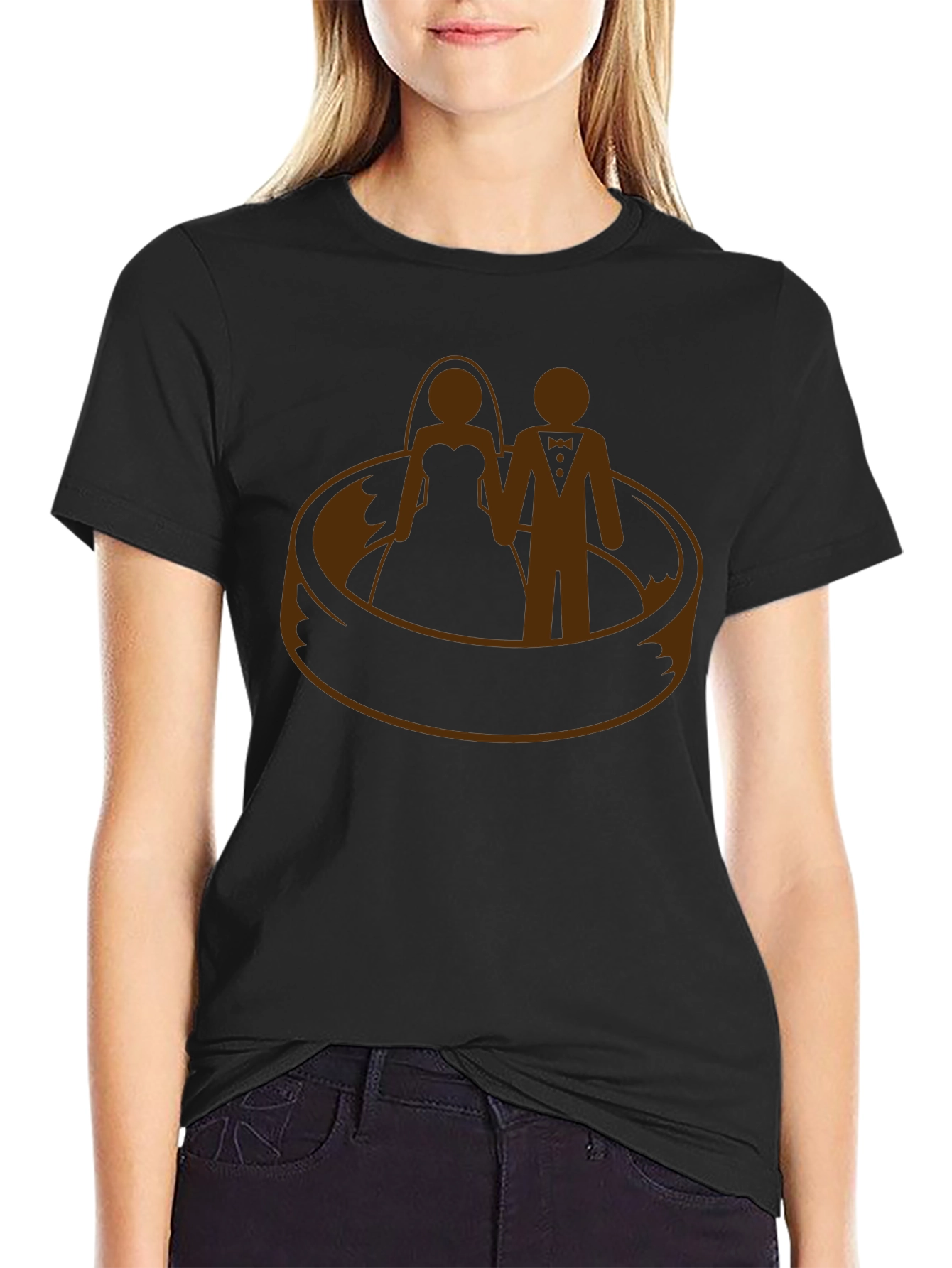 Wedding Ring T-Shirt - Bride and Groom Graphic Tee