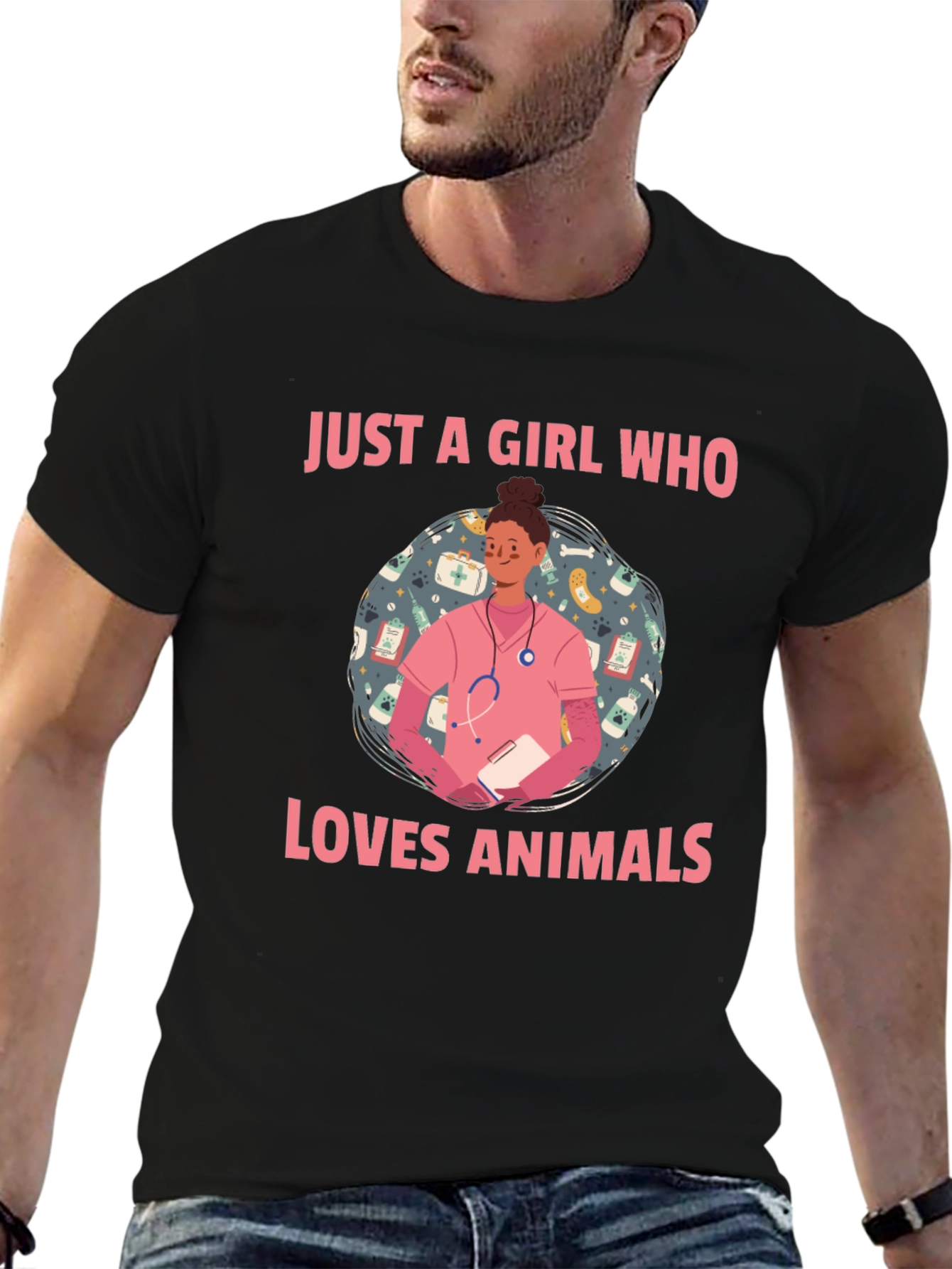 Animal Lover Vet Tech T-Shirt - Cute Design