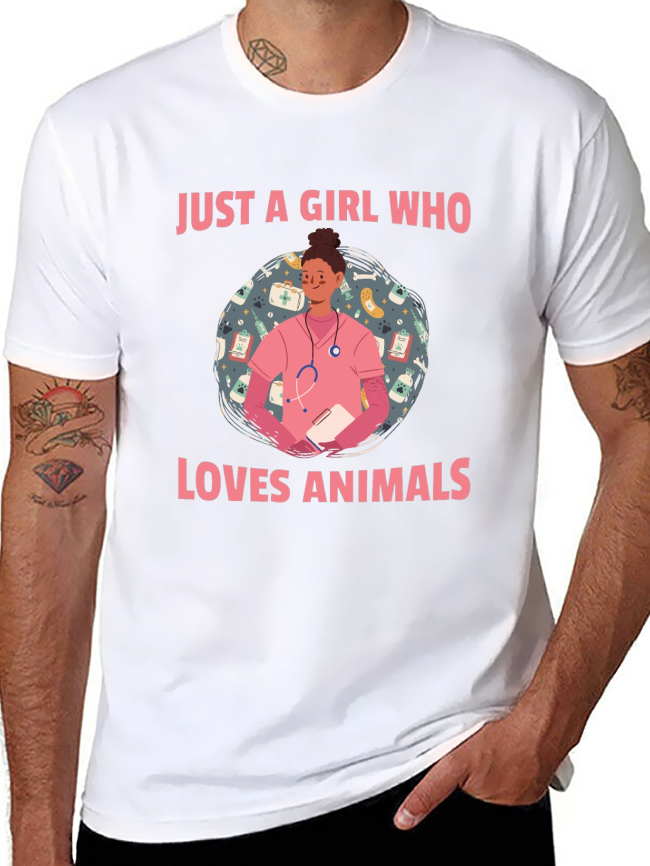 Animal Lover Vet Tech T-Shirt - Cute Design