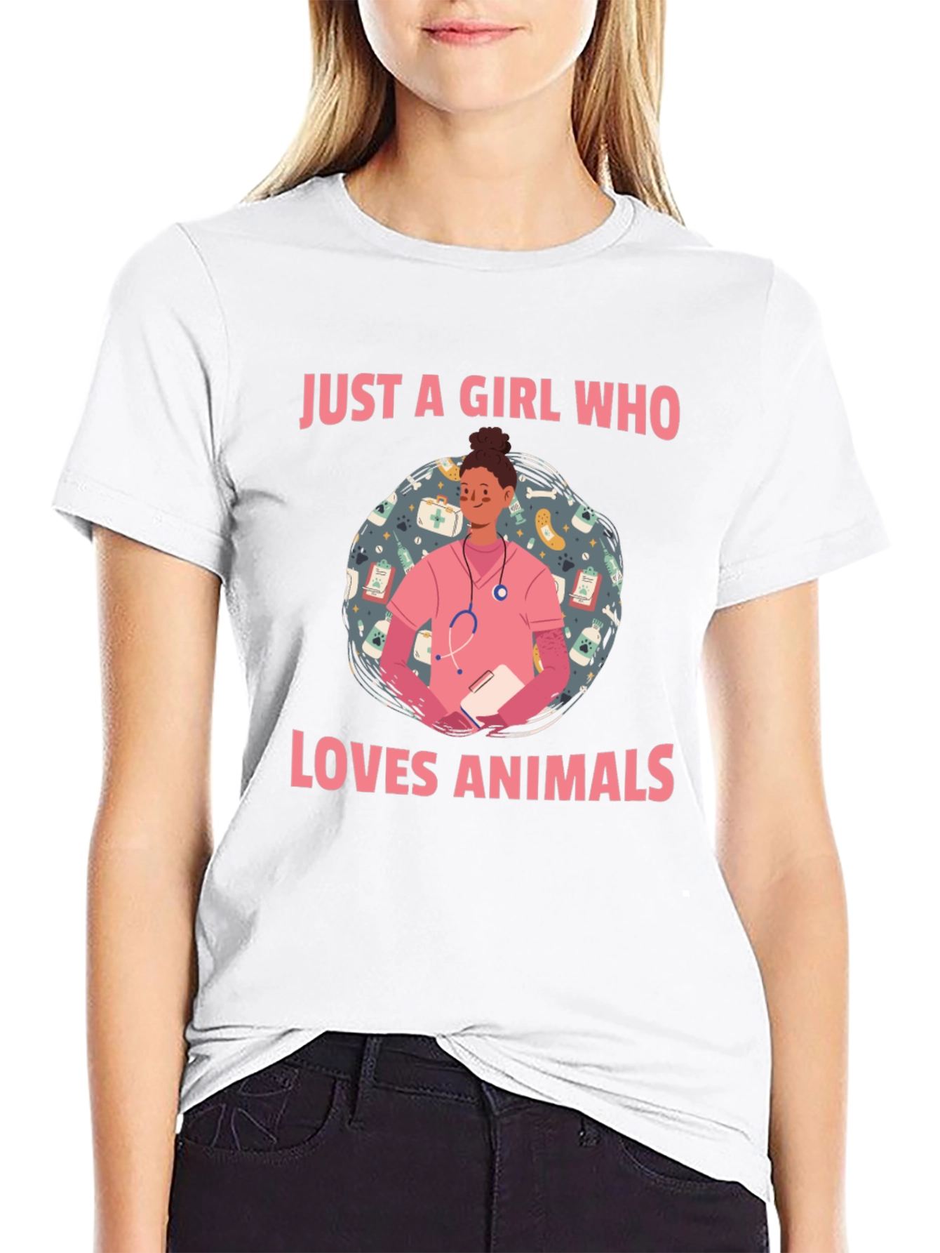Animal Lover Vet Tech T-Shirt - Cute Design