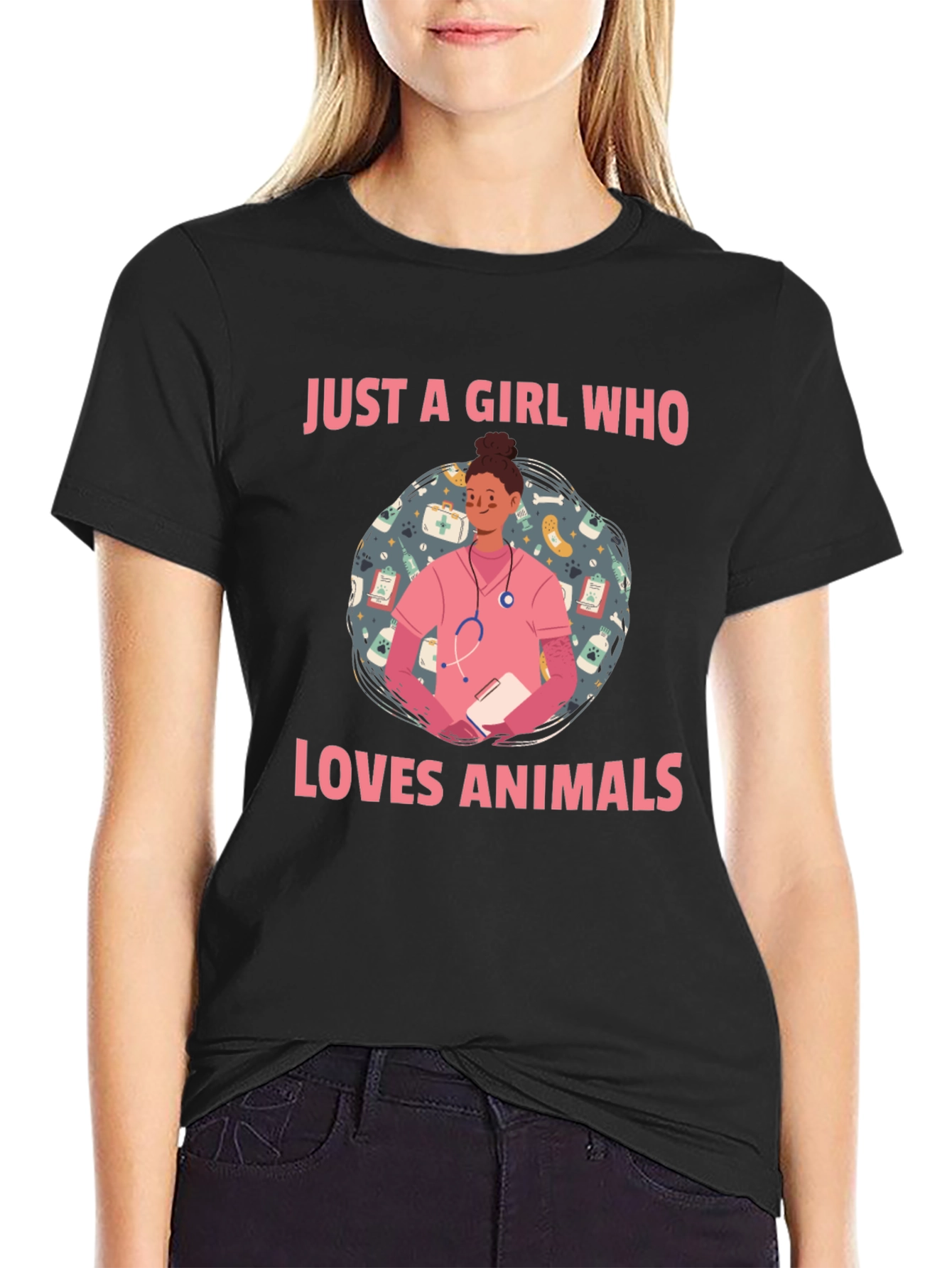 Animal Lover Vet Tech T-Shirt - Cute Design