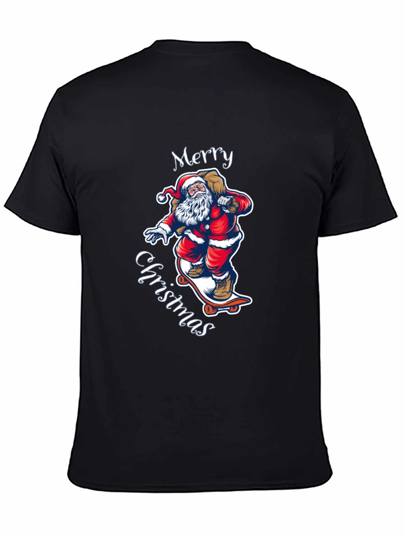 Skateboarding Santa T-Shirt - Merry Christmas Style