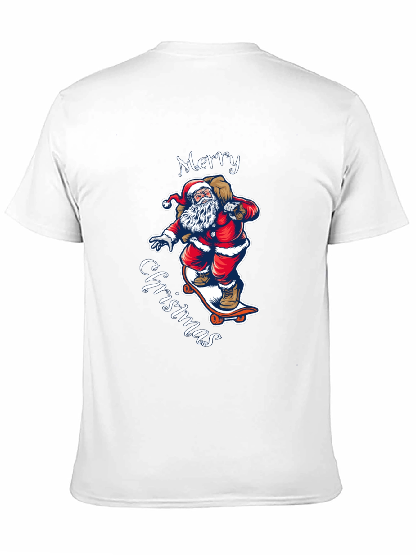 Skateboarding Santa T-Shirt - Merry Christmas Style