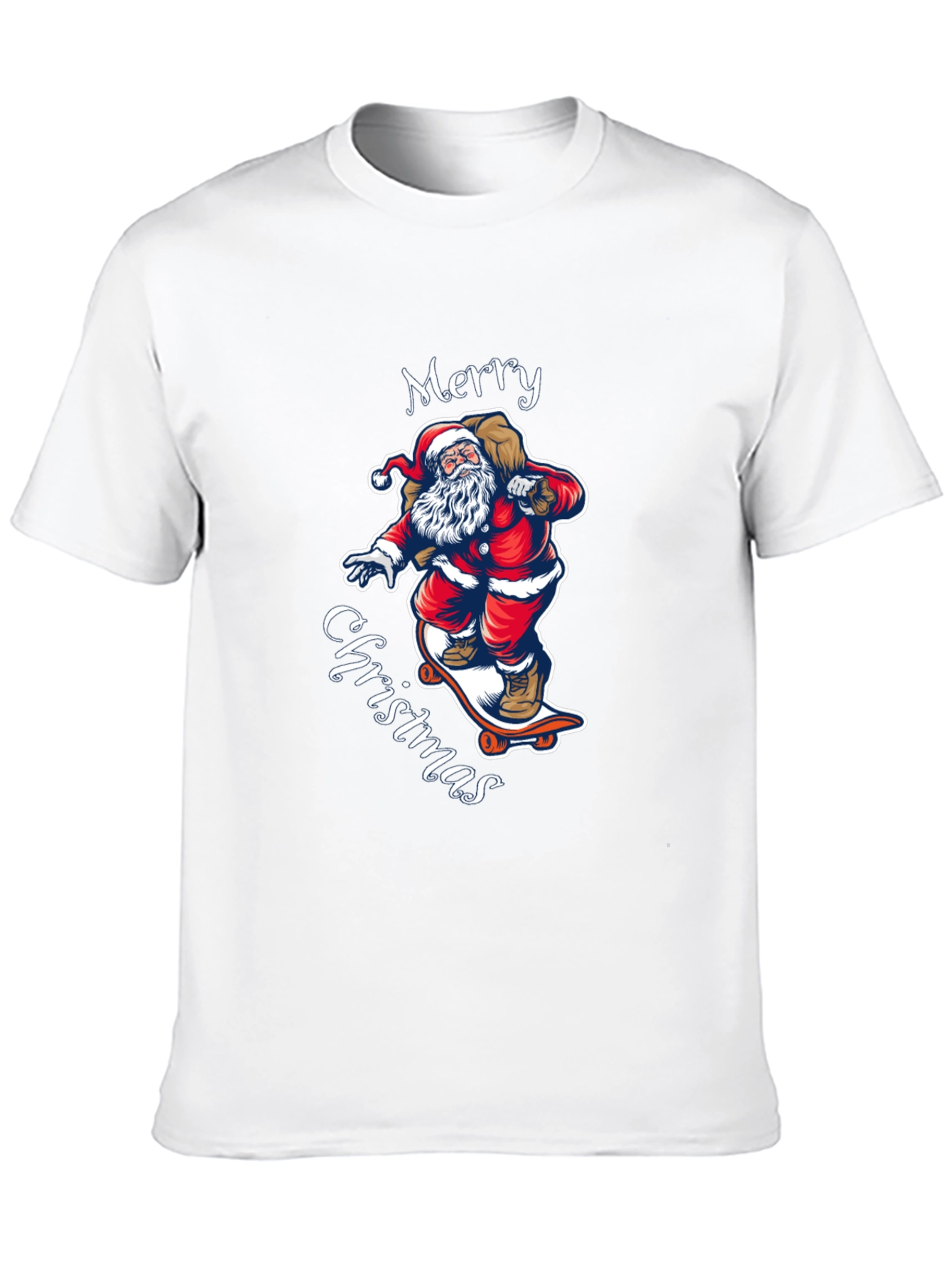 Skateboarding Santa T-Shirt - Merry Christmas Style