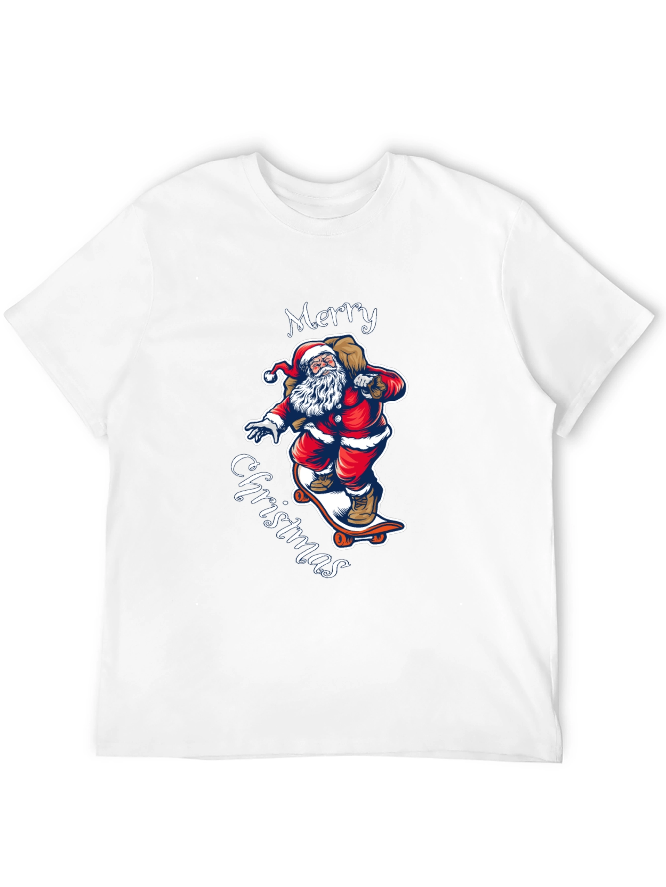Skateboarding Santa T-Shirt - Merry Christmas Style