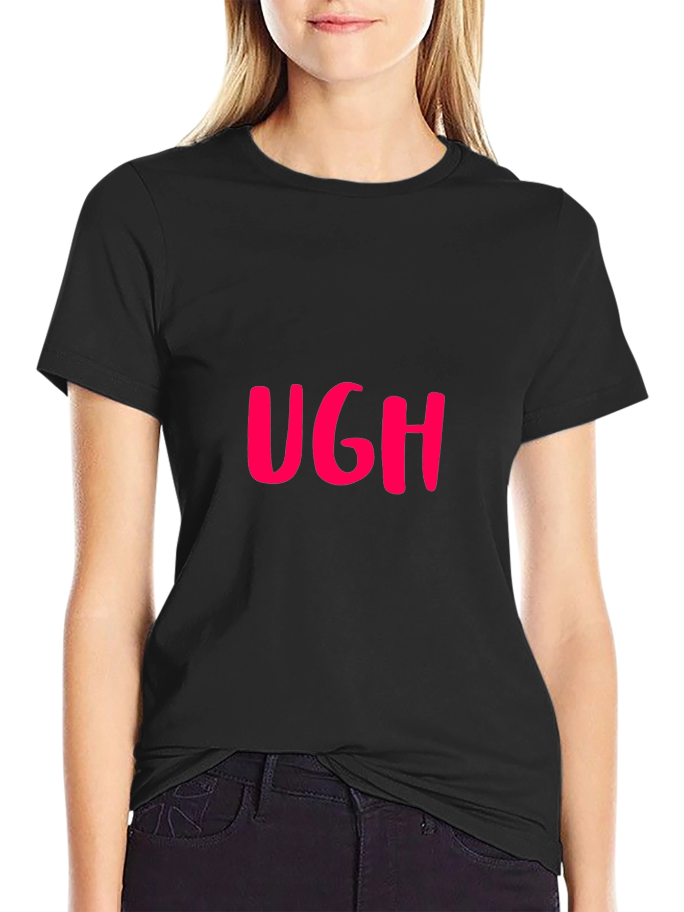 Ugh! Graphic T-Shirt - Black Casual Tee
