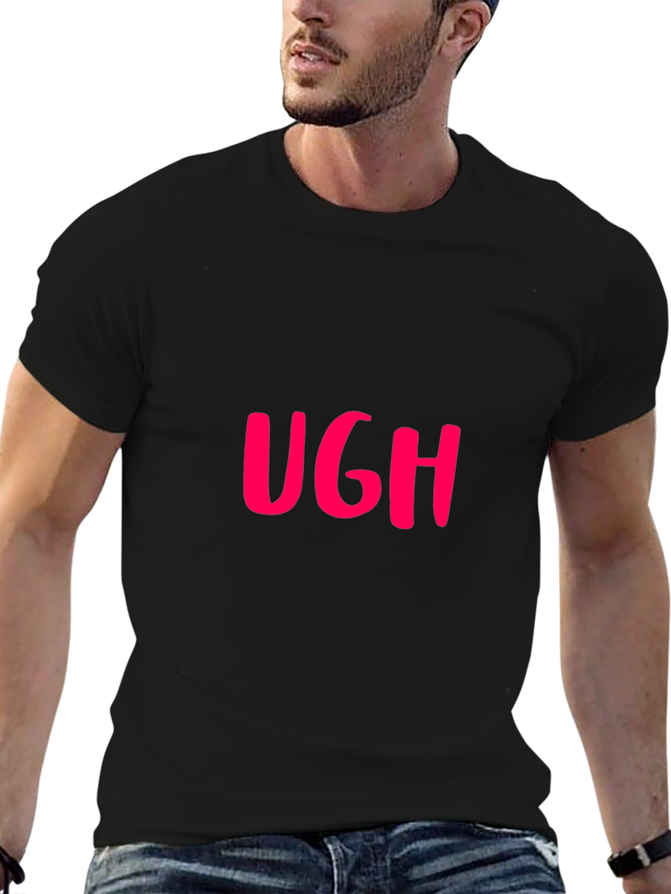 Ugh! Graphic T-Shirt - Black Casual Tee