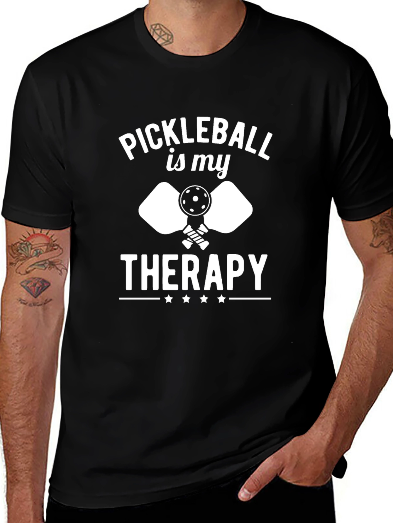 Pickleball Is My Therapy T-Shirt - Black