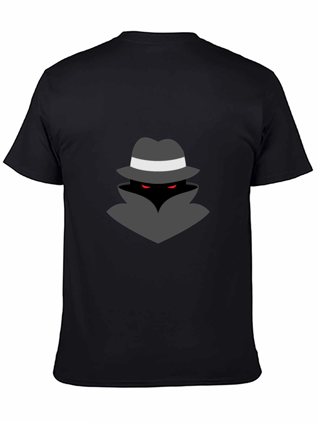 Mysterious Man Graphic Tee - Black Cotton Blend