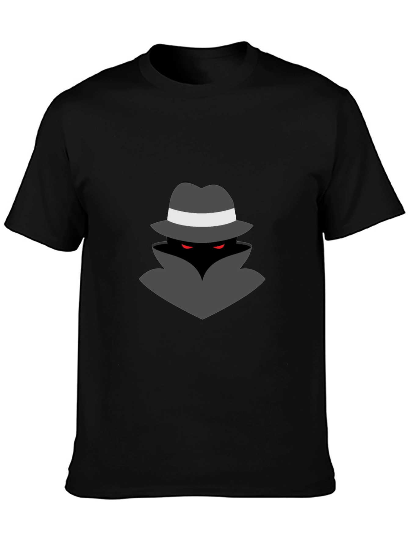 Mysterious Man Graphic Tee - Black Cotton Blend