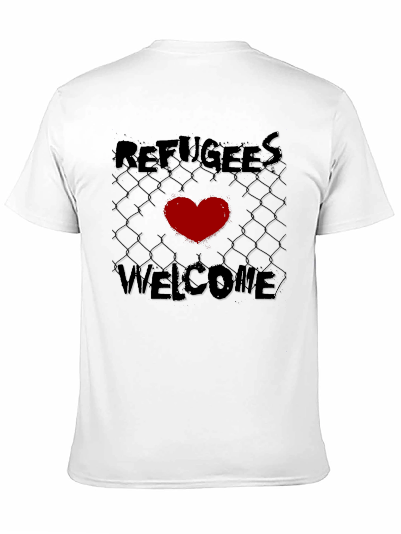 Refugees Welcome Graphic Tee - Heart Design