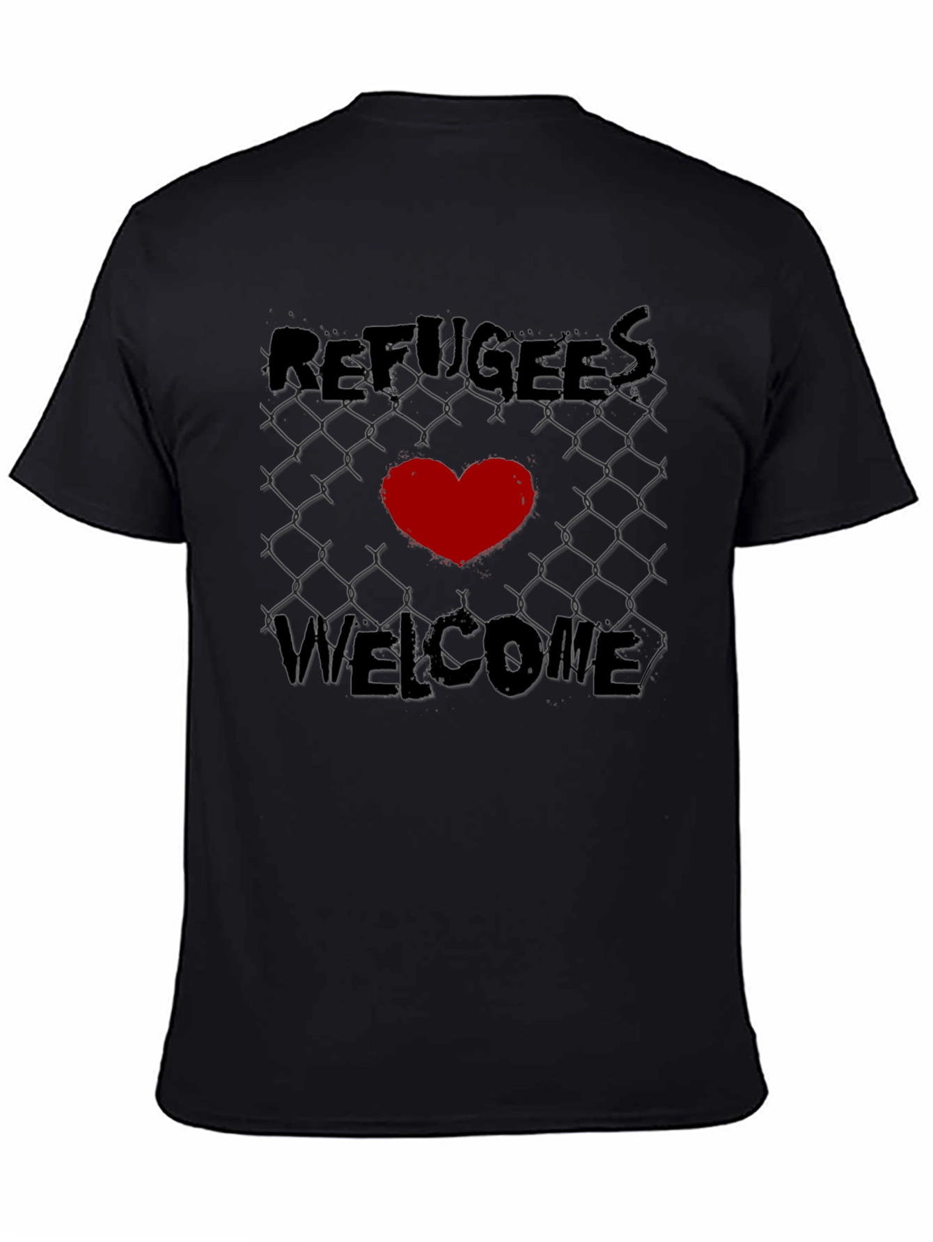 Refugees Welcome Graphic Tee - Heart Design
