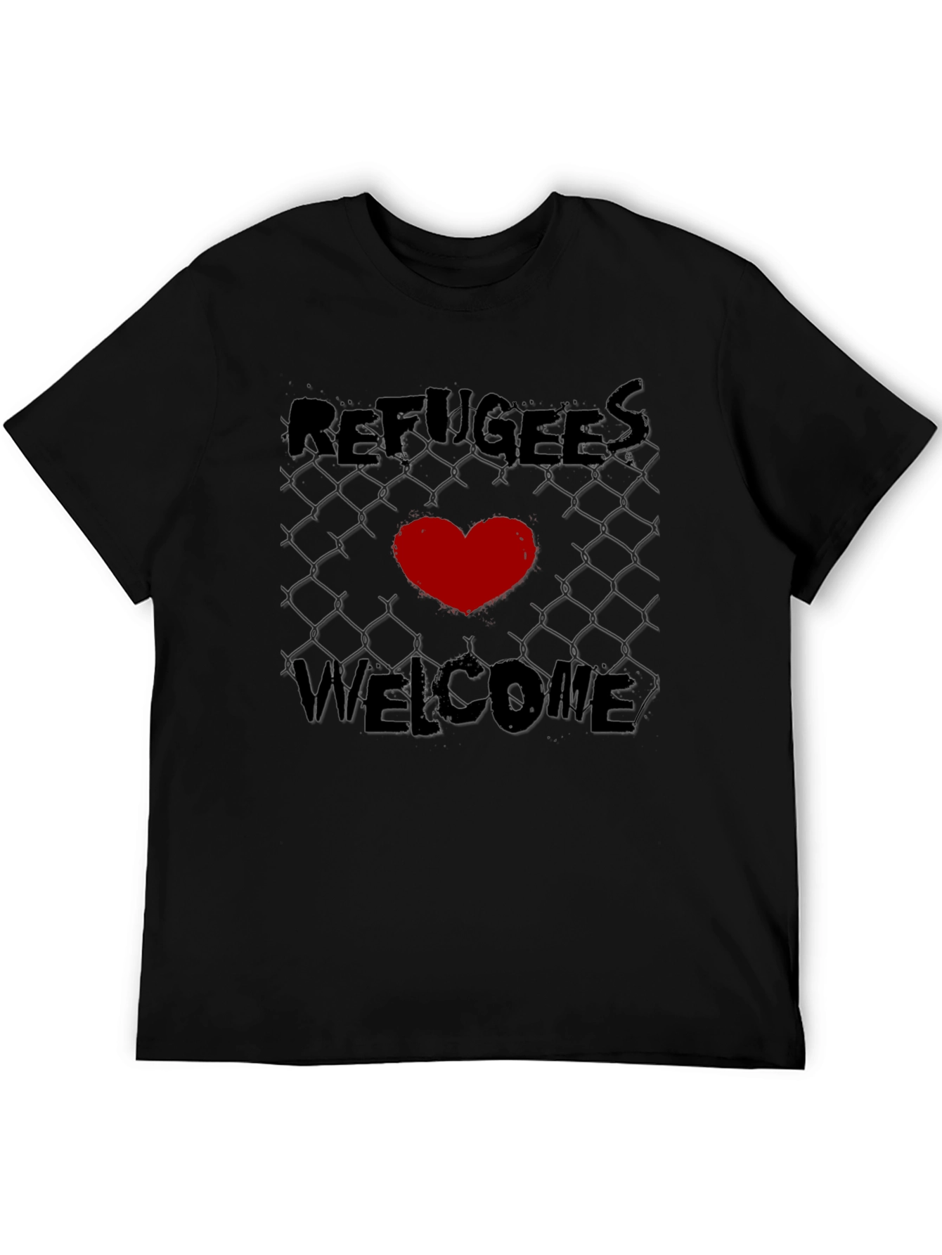 Refugees Welcome Graphic Tee - Heart Design