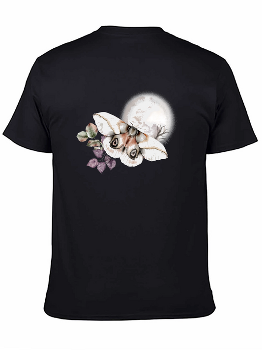 Moth & Moon Graphic T-Shirt - Black