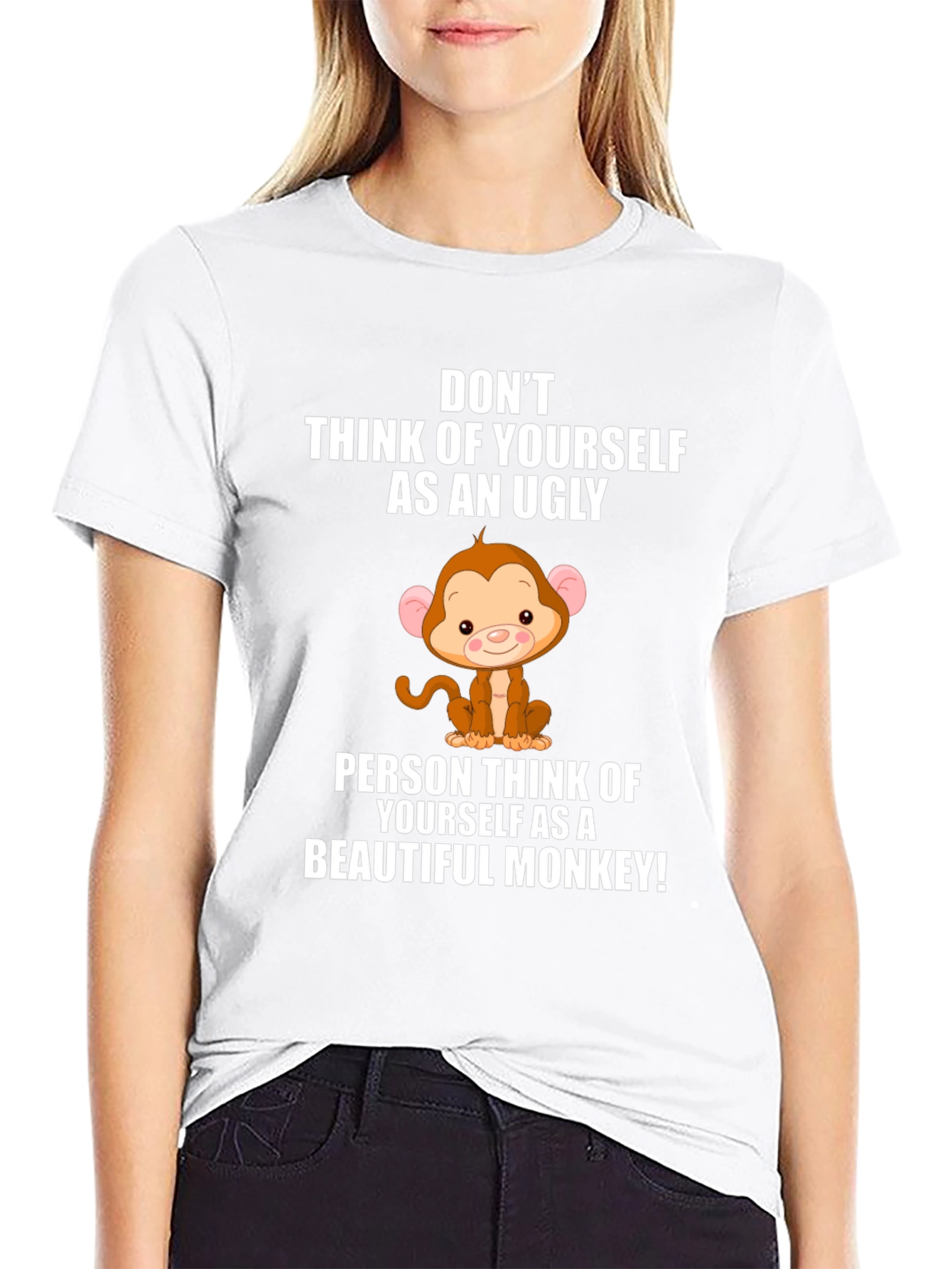 Funny Monkey Graphic Black T-Shirt