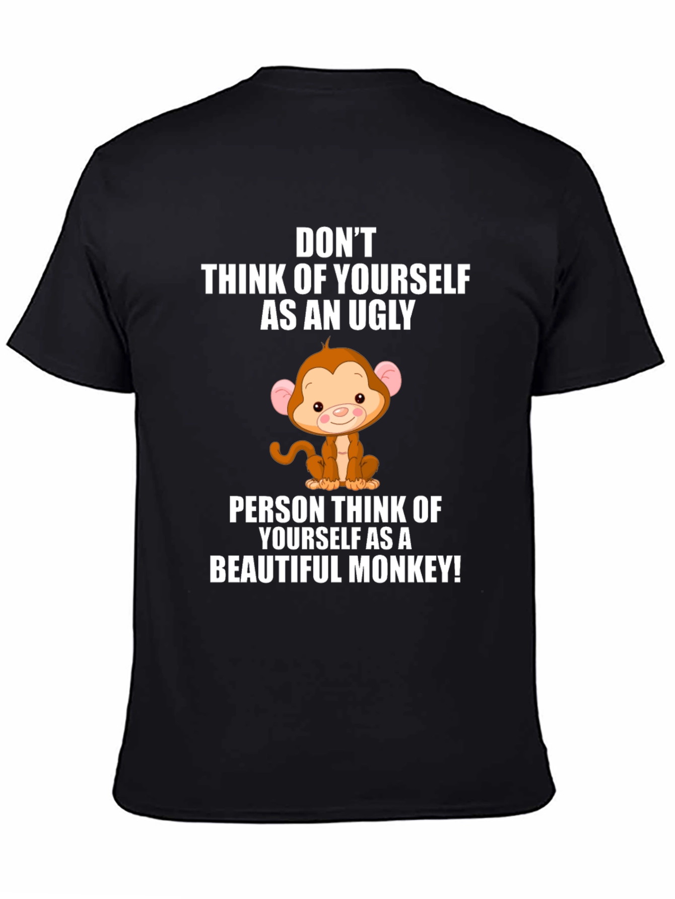 Funny Monkey Graphic Black T-Shirt