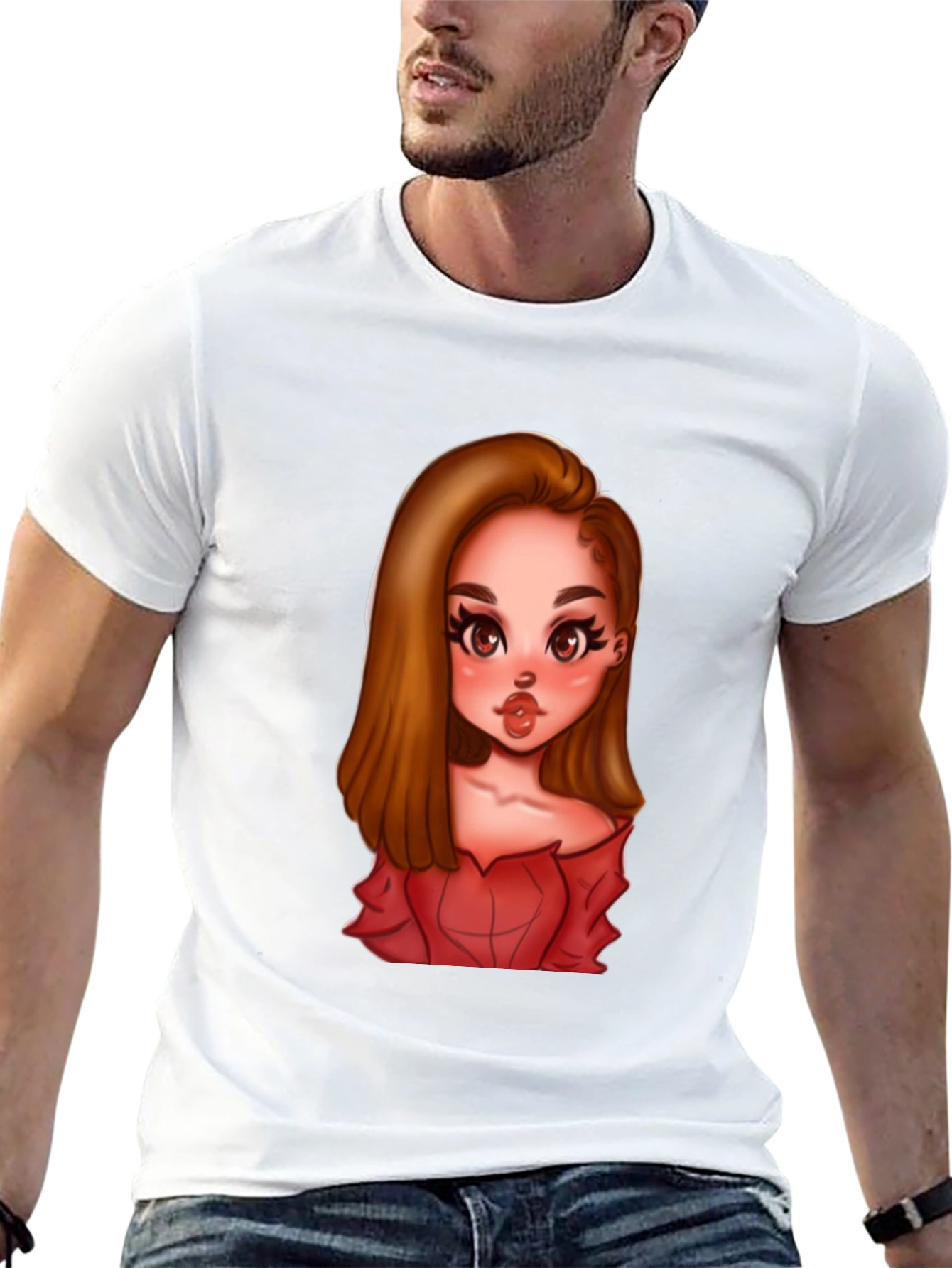 Cartoon Girl Graphic Black T-Shirt